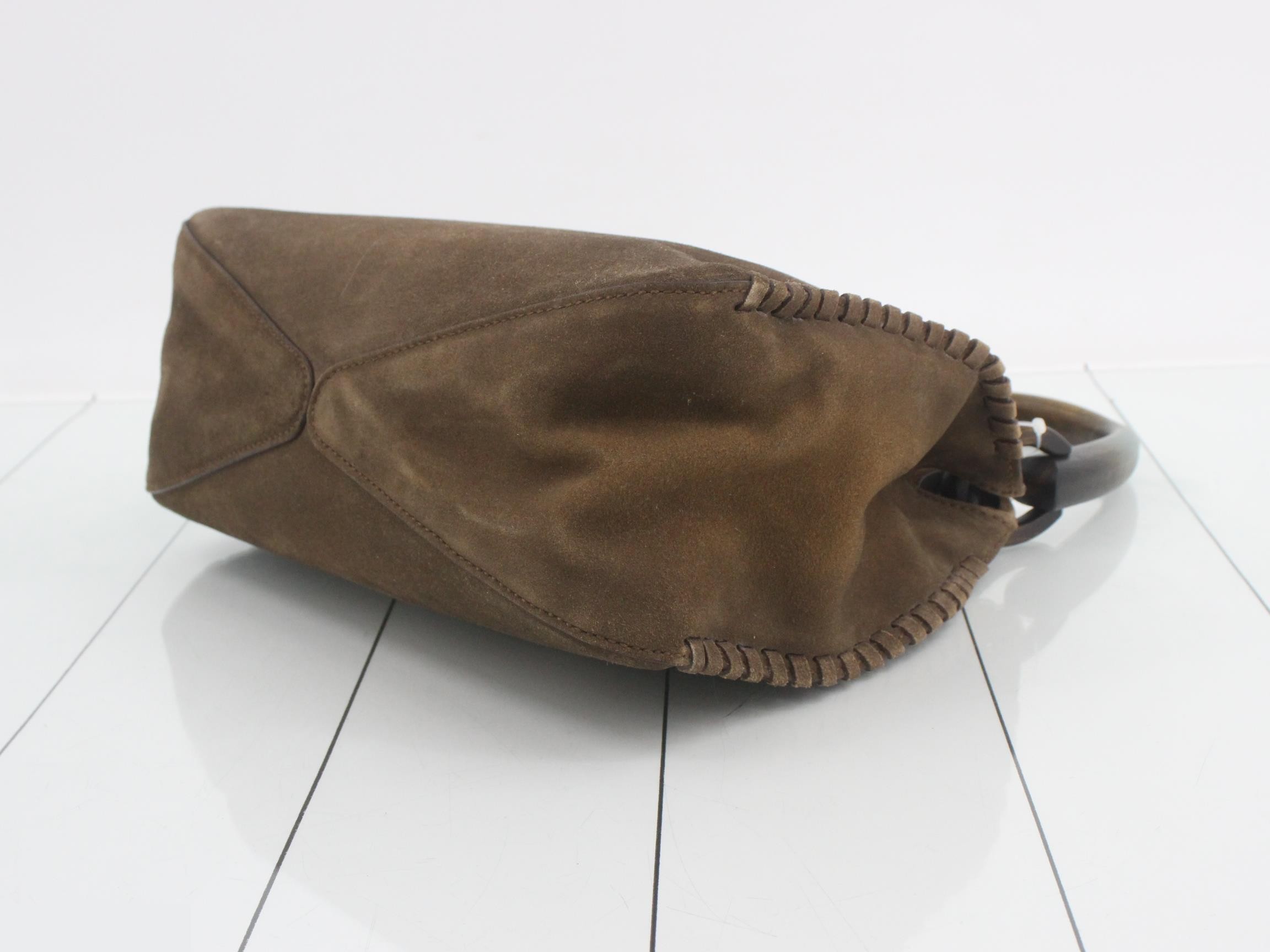Bamboo suede shoulder bag — view 6