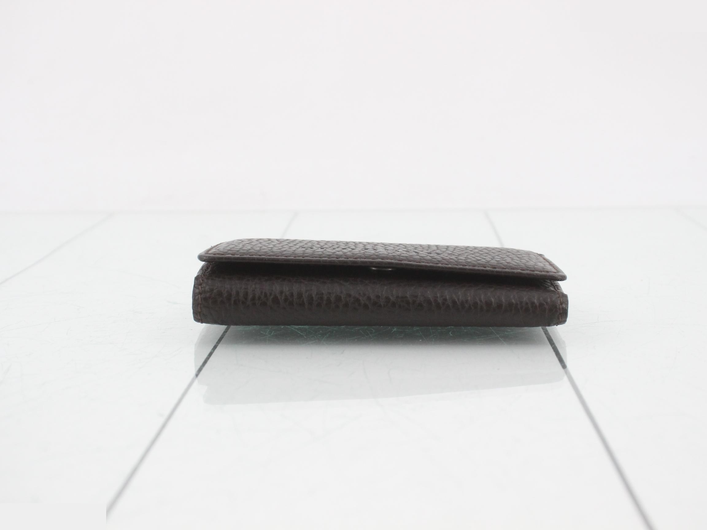 Key Case, Leather, Nova Check Pattern, Brown — view 3
