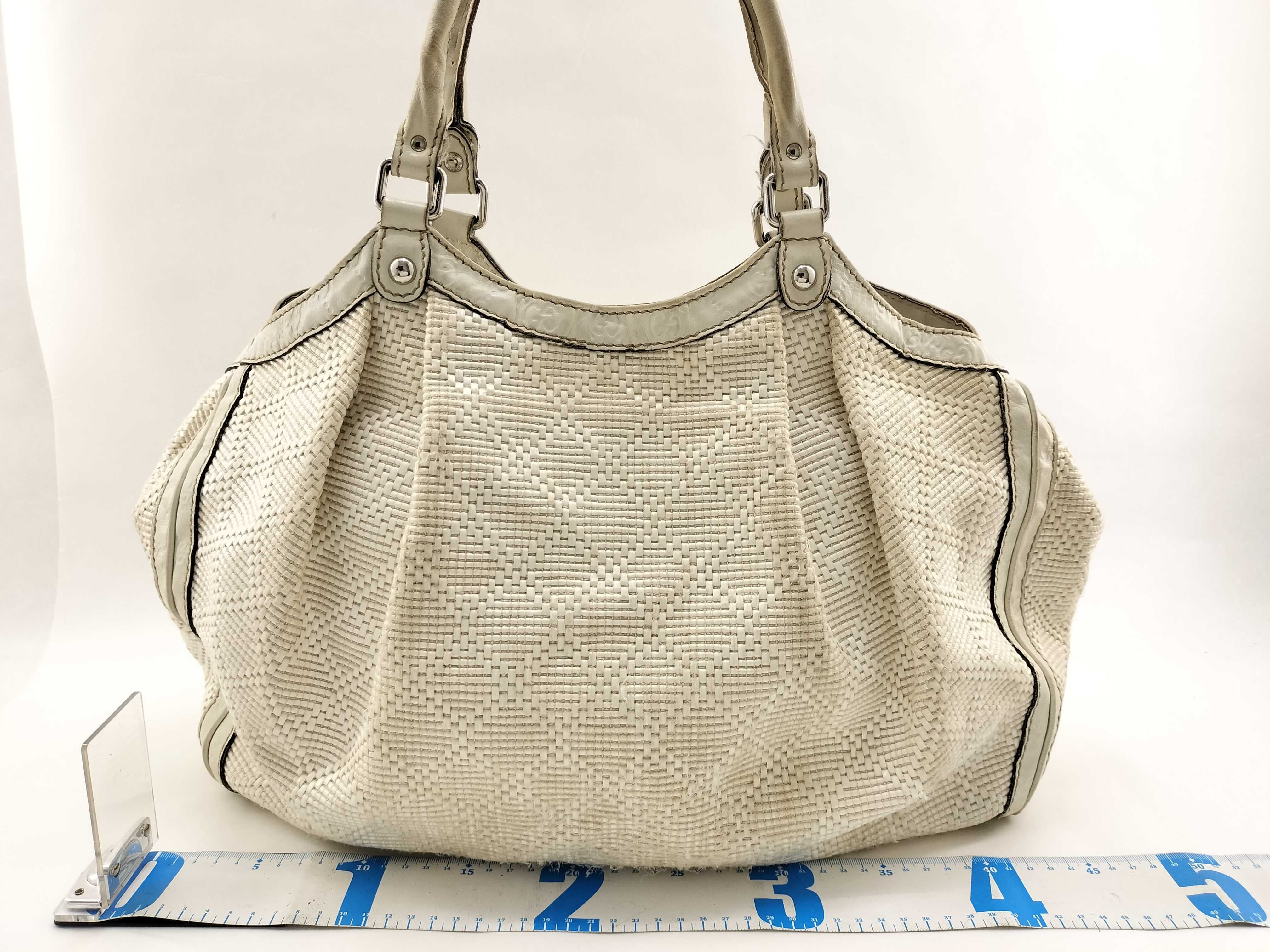 GG Canvas Sukey Canvas x Leather Tote Bag White 211943 Tote Bag — view 2