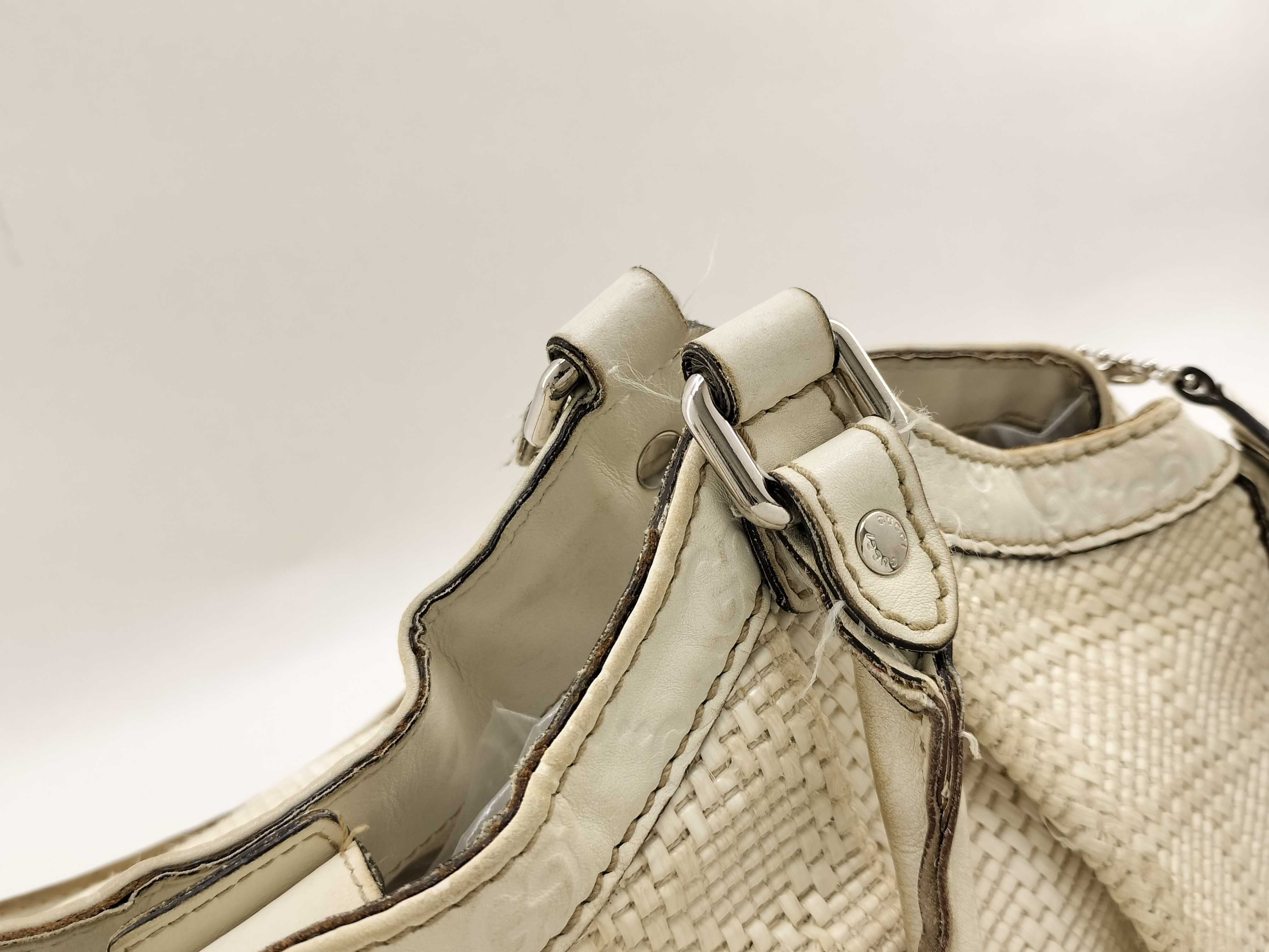 GG Canvas Sukey Canvas x Leather Tote Bag White 211943 Tote Bag — view 9
