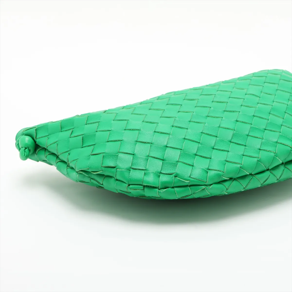 Intrecciato Leather Shoulder Bag, Green — view 4