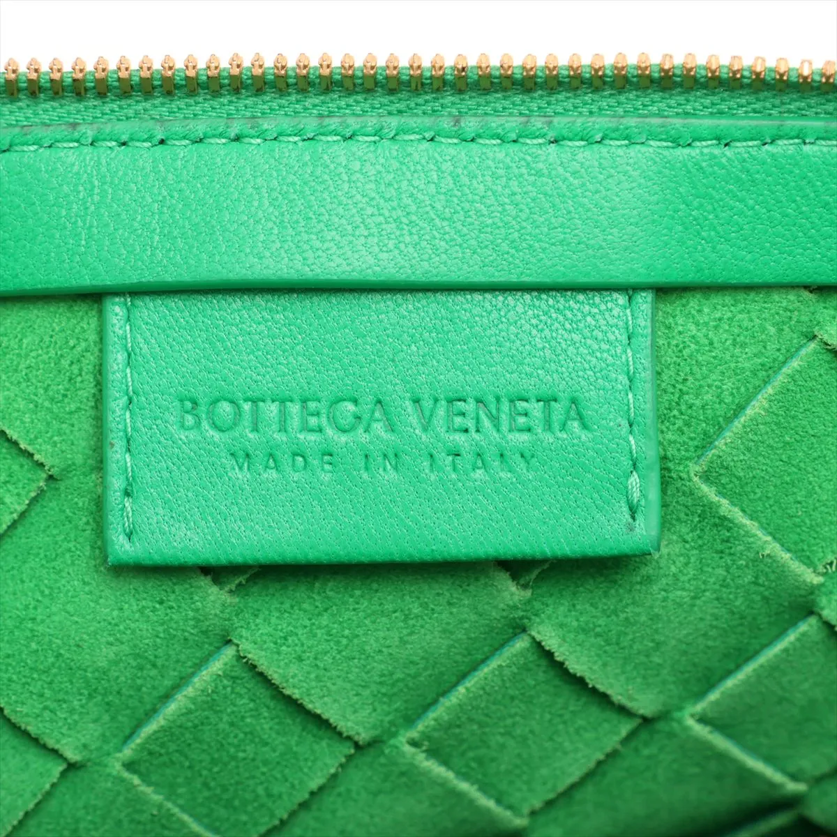 Intrecciato Leather Shoulder Bag, Green — view 8