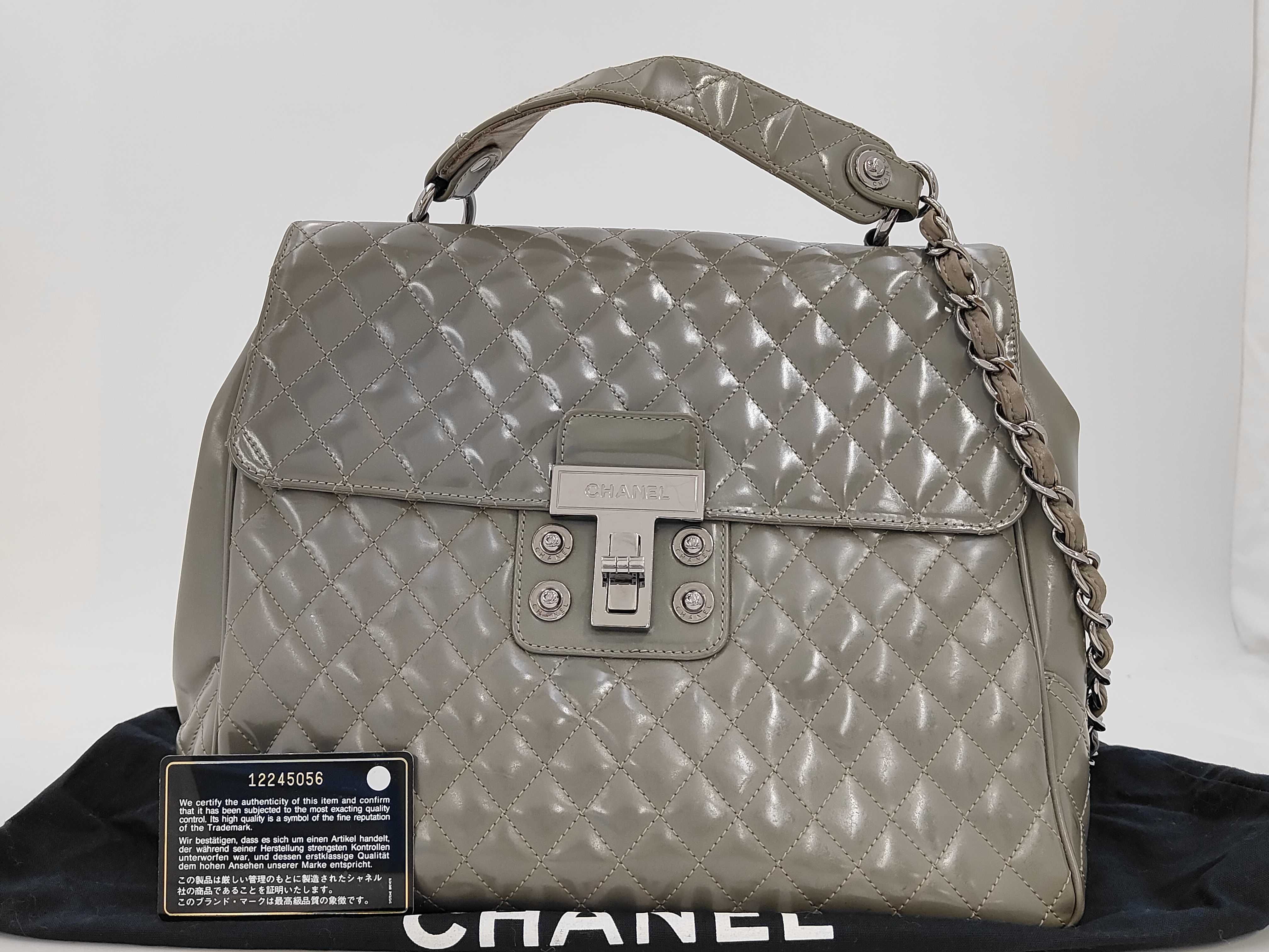 Logo Quilted 2-Way Chain Bag Shoulder Bag Leather Gray 2245056 Shoulder Bag