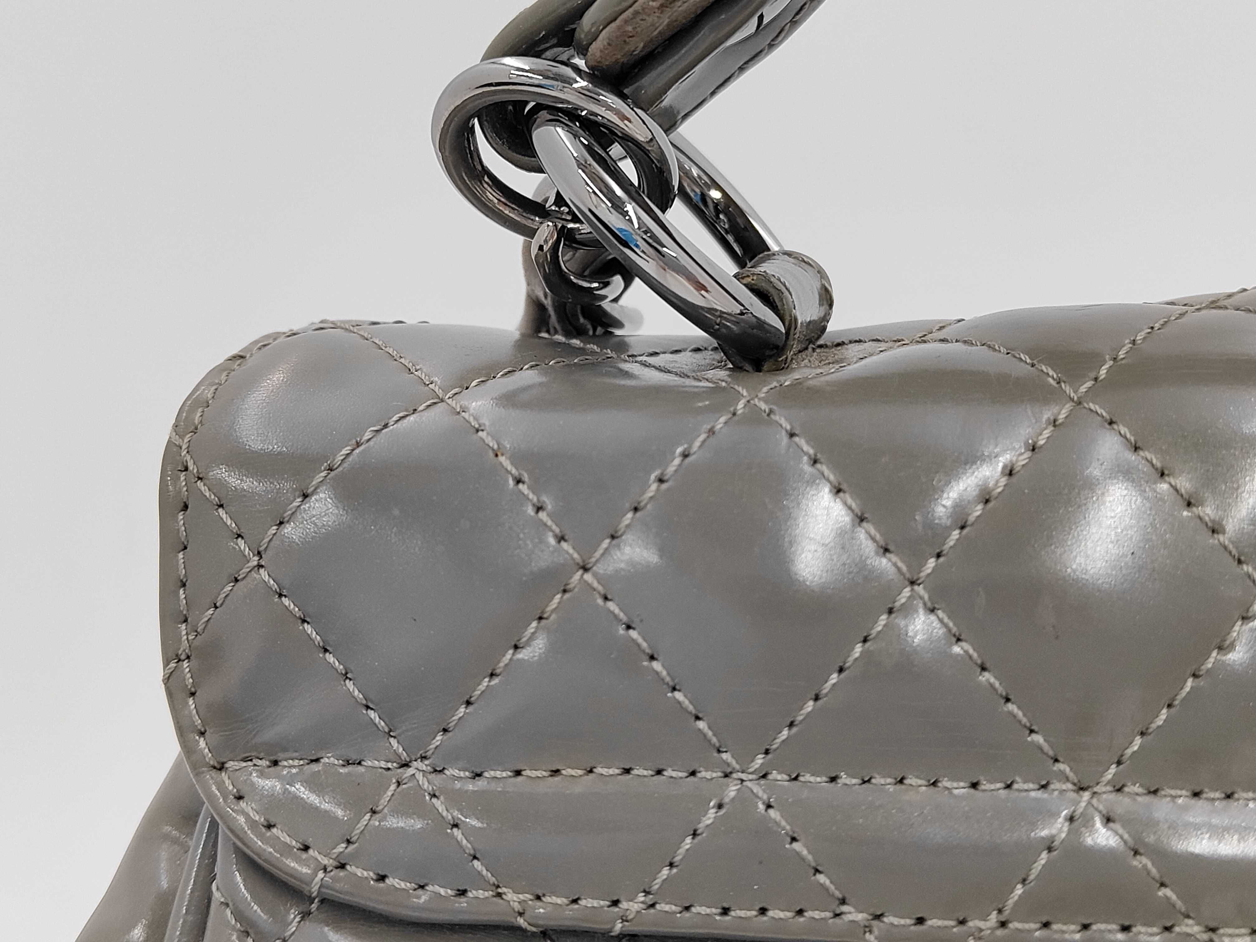 Logo Quilted 2-Way Chain Bag Shoulder Bag Leather Gray 2245056 Shoulder Bag — view 3