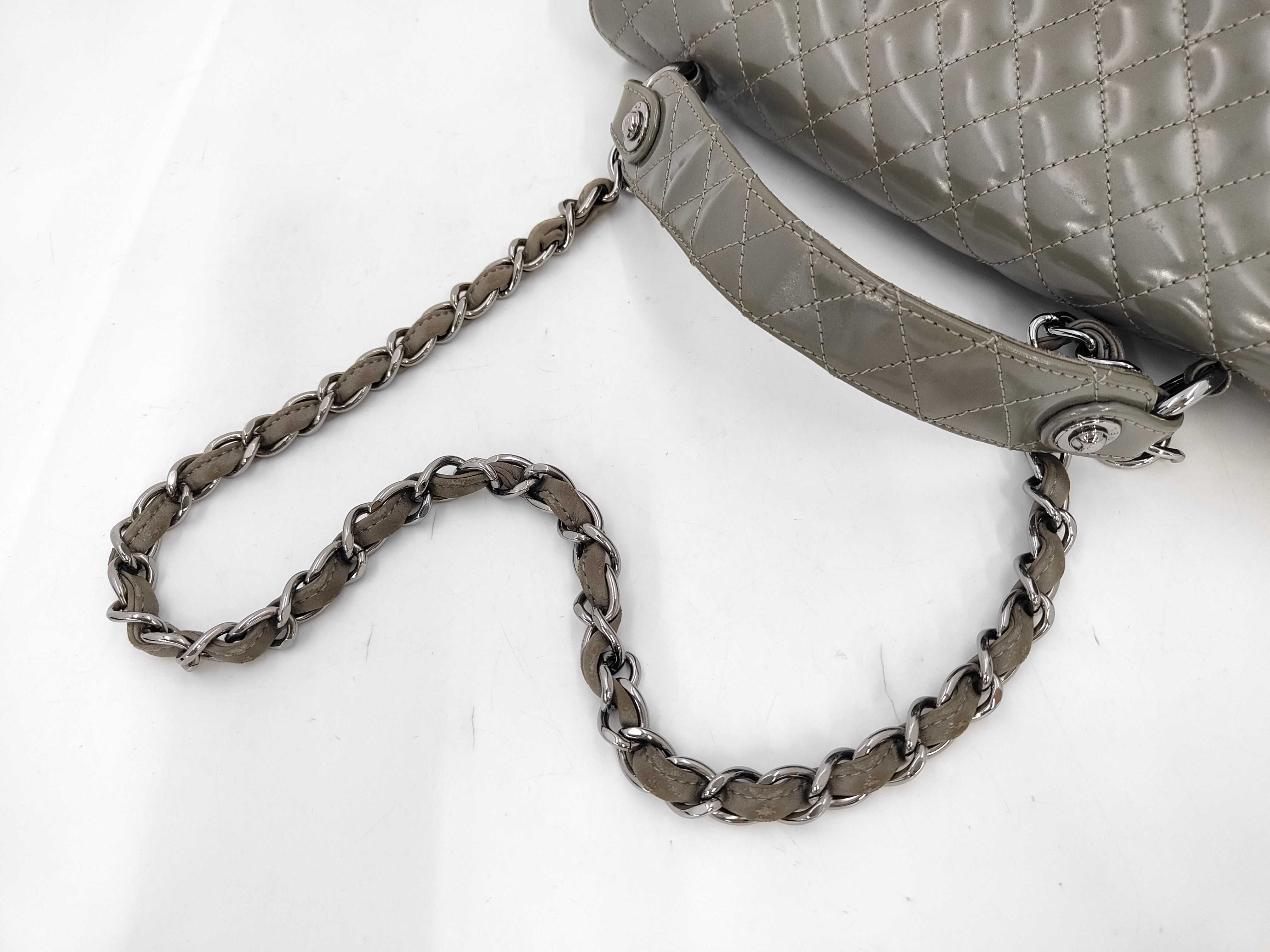 Logo Quilted 2-Way Chain Bag Shoulder Bag Leather Gray 2245056 Shoulder Bag — view 5