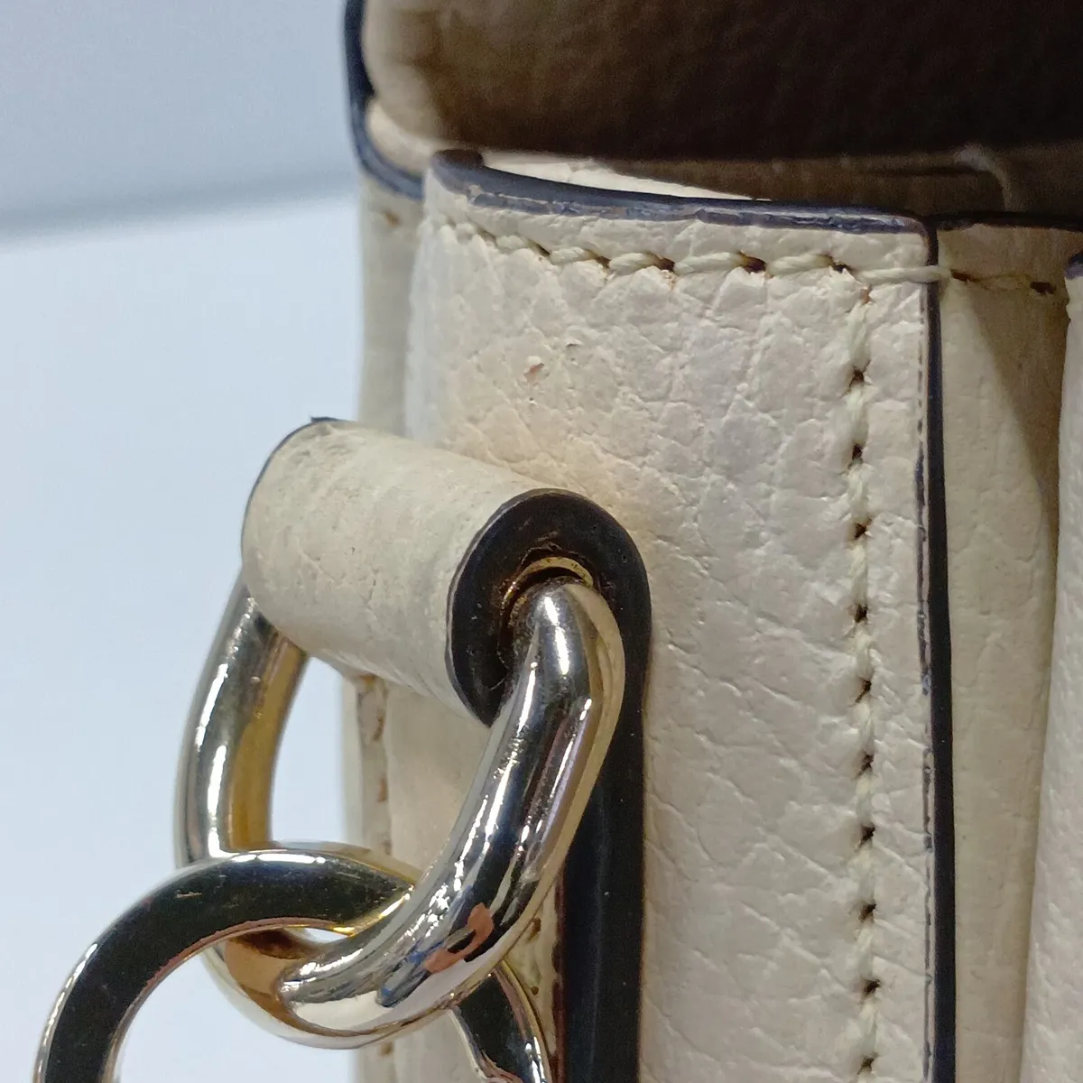 Interlocking G 607720 Leather Chain Shoulder Bag, Beige — view 14