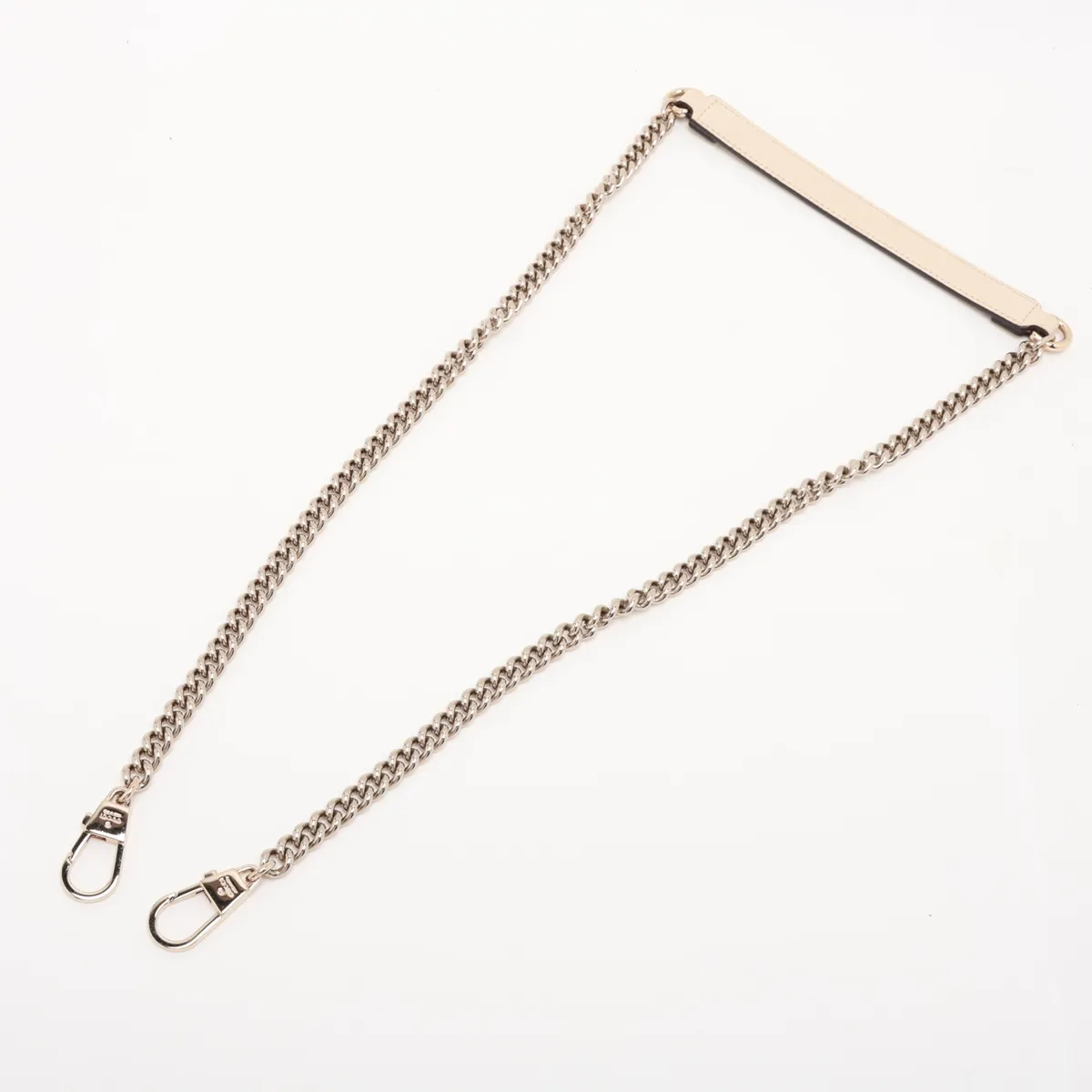 Interlocking G 607720 Leather Chain Shoulder Bag, Beige — view 5