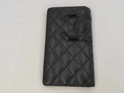 Black Lambskin Cambon Wallet (Serial Number 19)