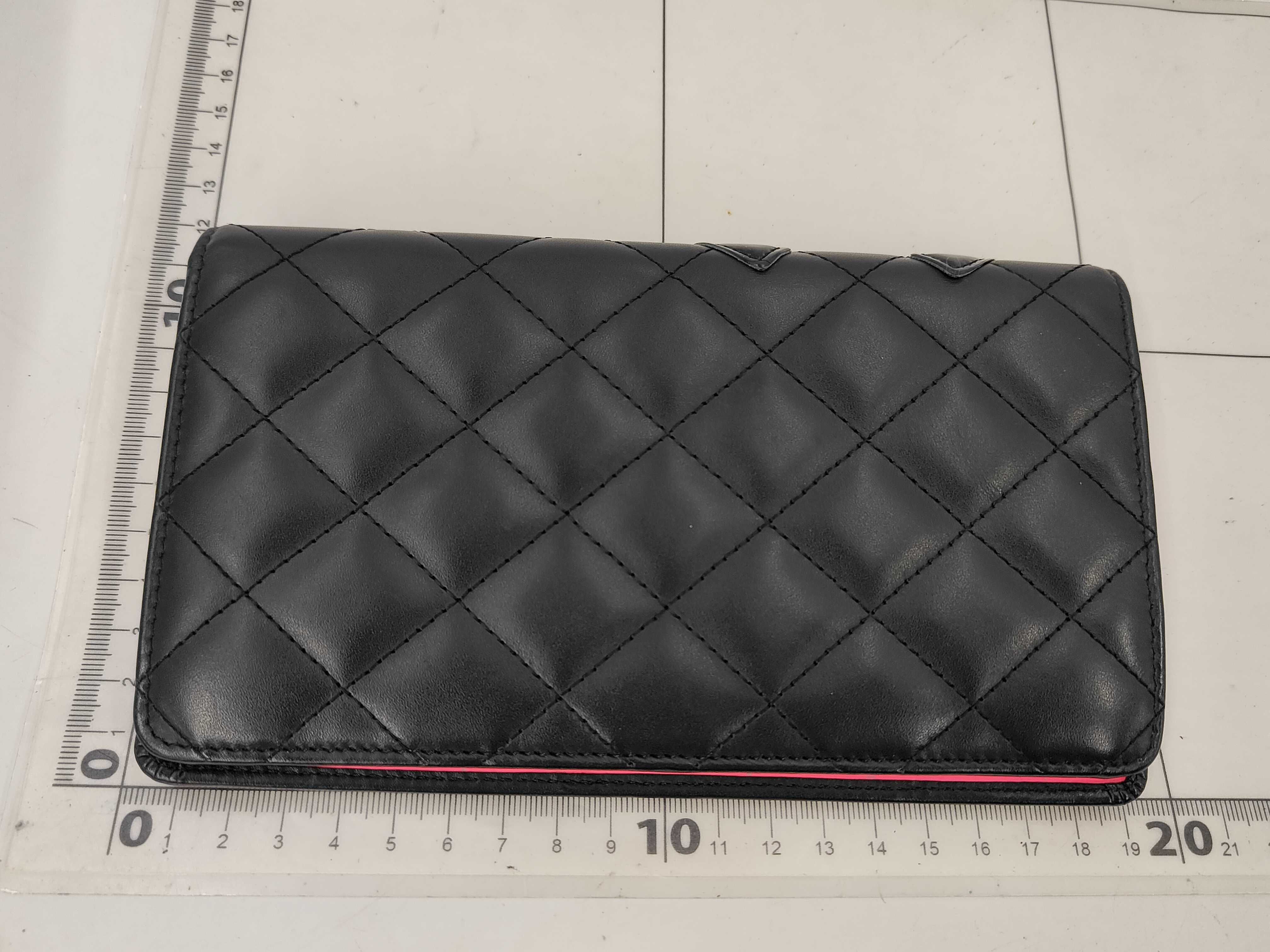Black Lambskin Cambon Wallet (Serial Number 19) — view 2