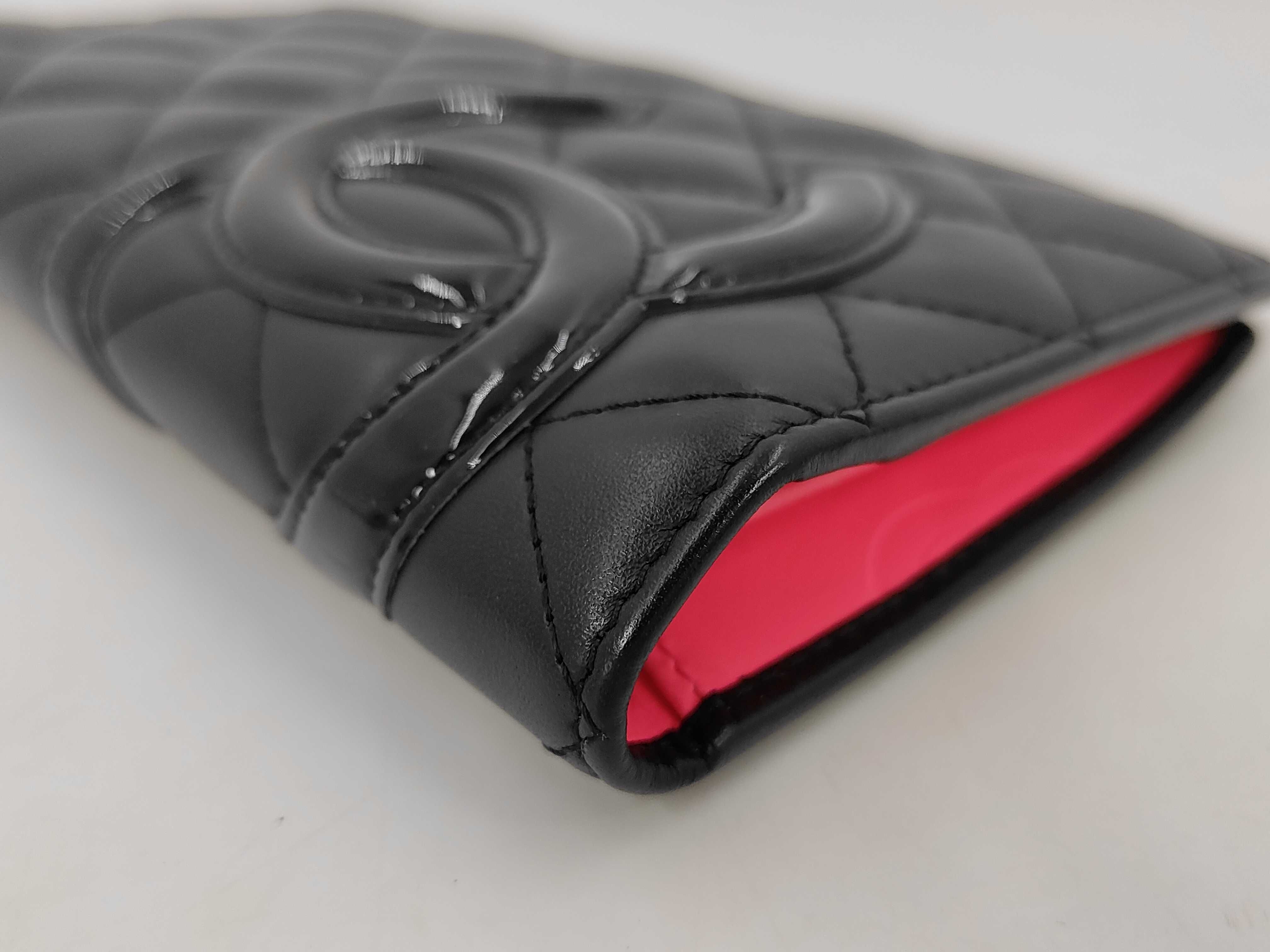 Black Lambskin Cambon Wallet (Serial Number 19) — view 3