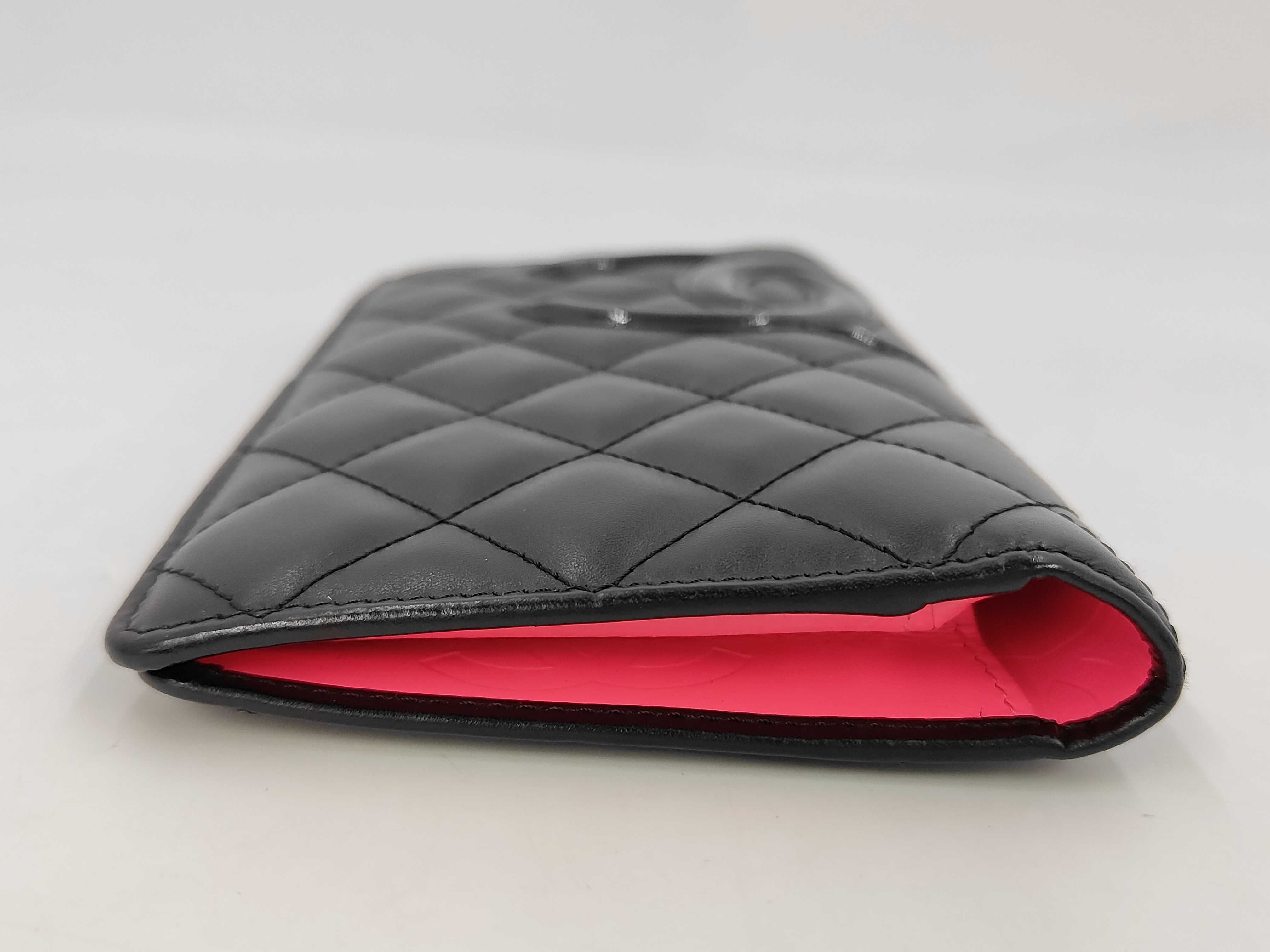 Black Lambskin Cambon Wallet (Serial Number 19) — view 8
