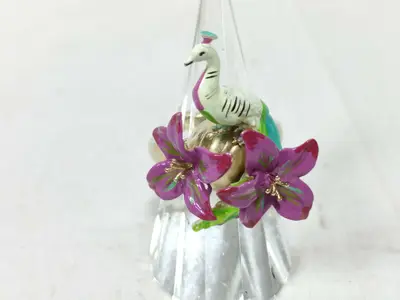 Bird/Flower Motif Ring, Size M