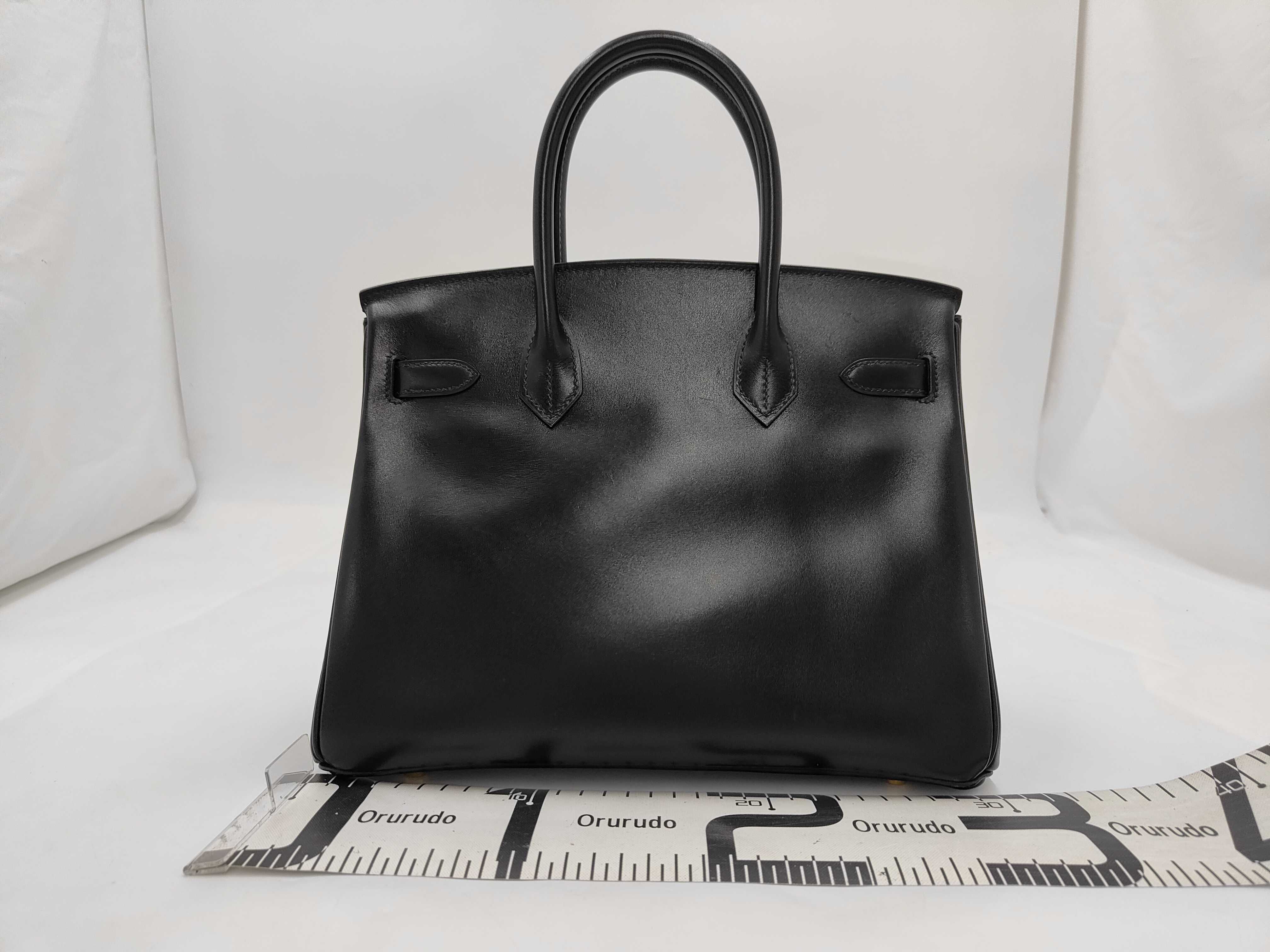 Birkin 30 Black Box Calf Leather GD (Stamp Unknown) Handbag — view 2
