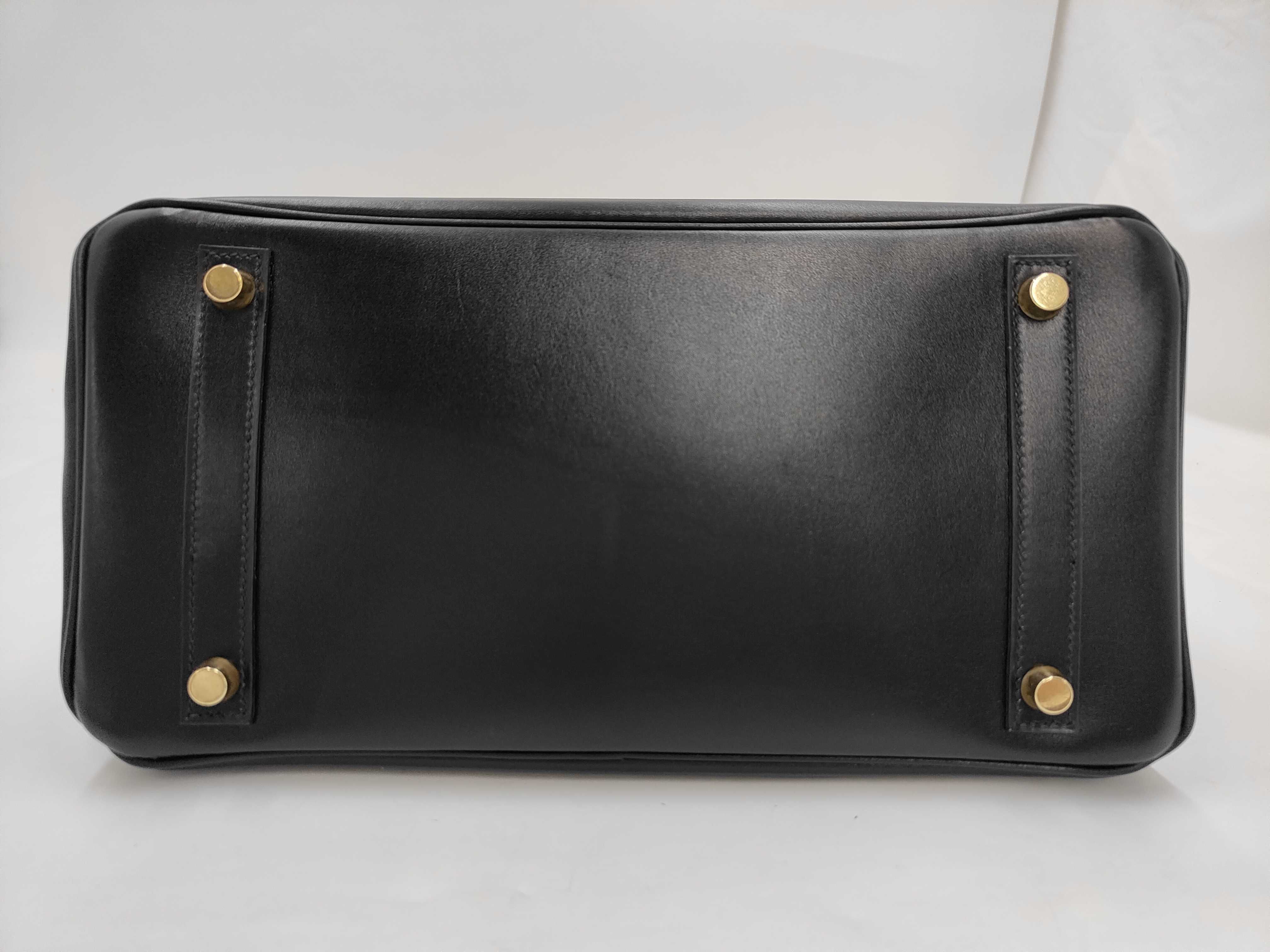 Birkin 30 Black Box Calf Leather GD (Stamp Unknown) Handbag — view 3