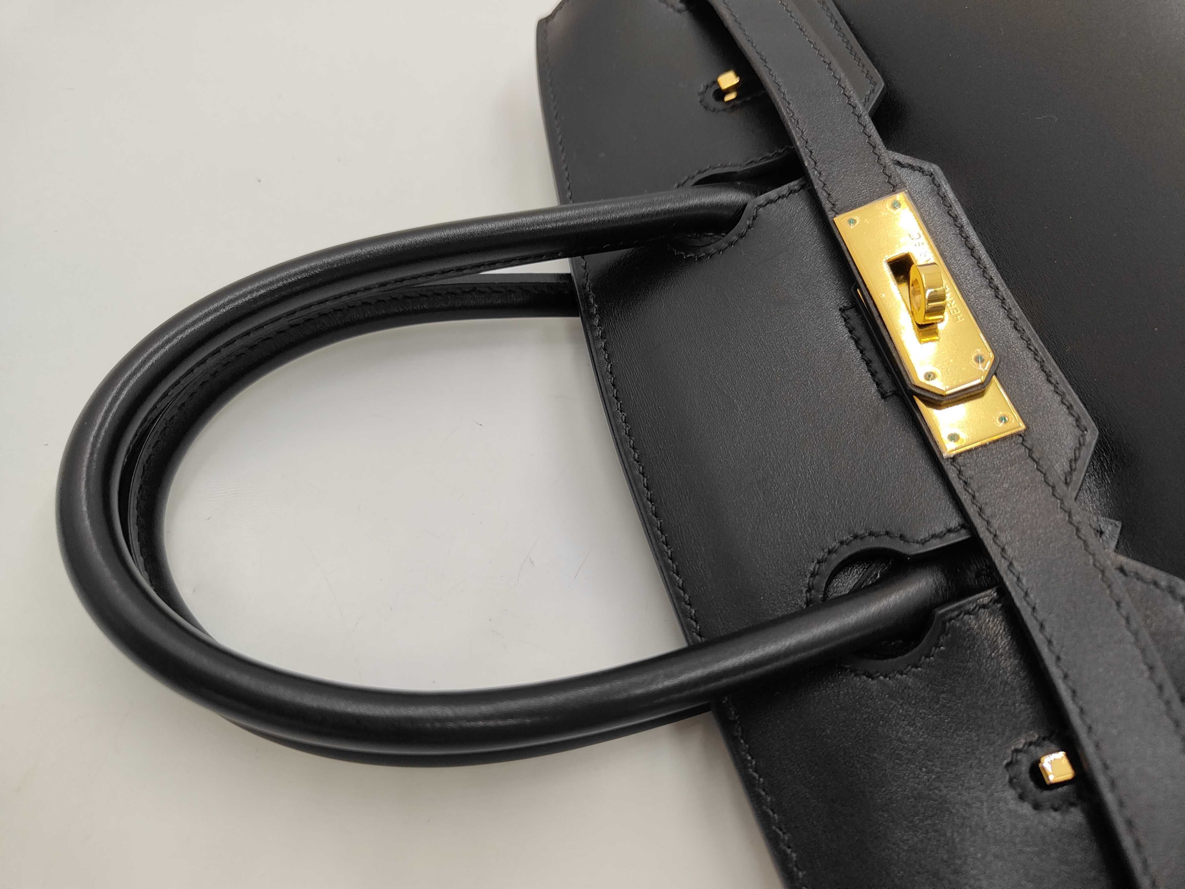 Birkin 30 Black Box Calf Leather GD (Stamp Unknown) Handbag — view 5