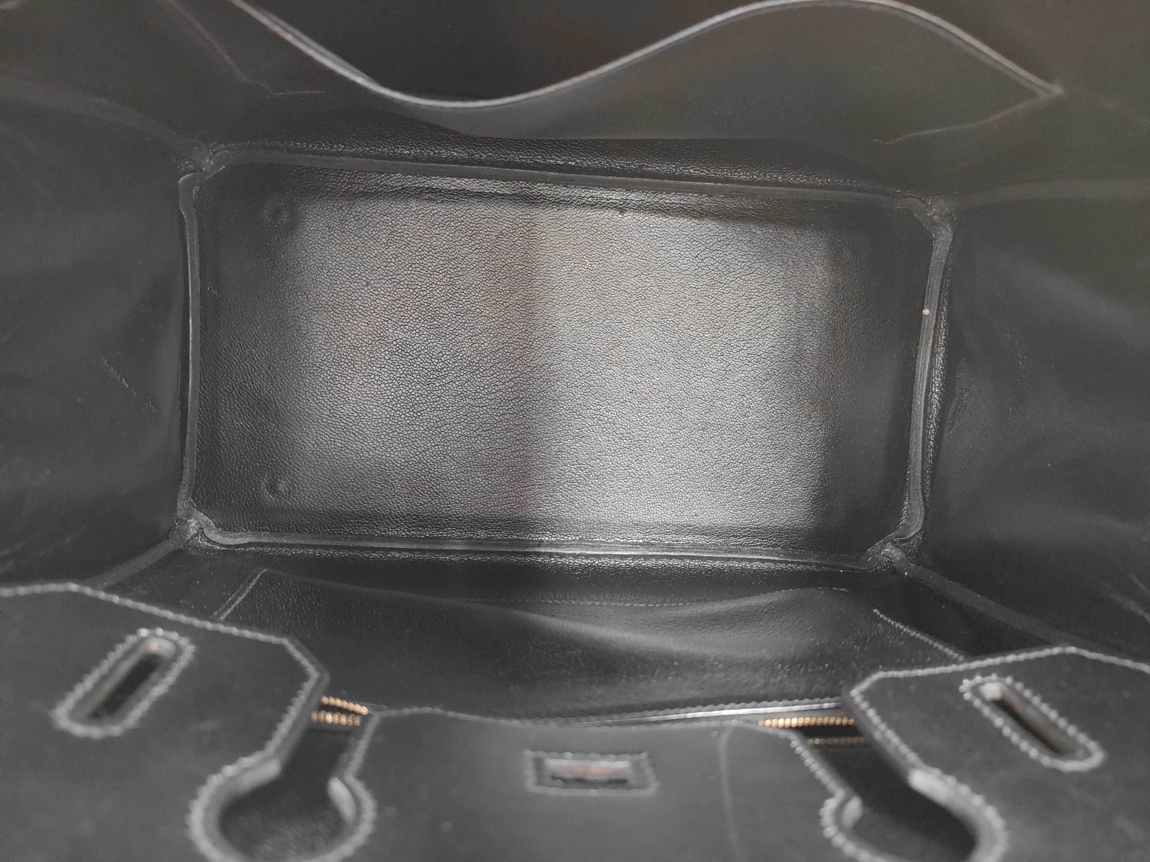 Birkin 30 Black Box Calf Leather GD (Stamp Unknown) Handbag — view 8