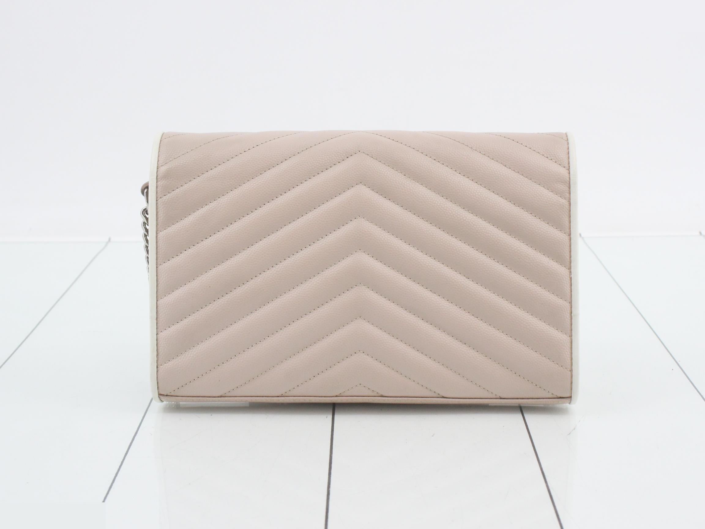 Leather V-Stitch Chain Shoulder Bag — view 2