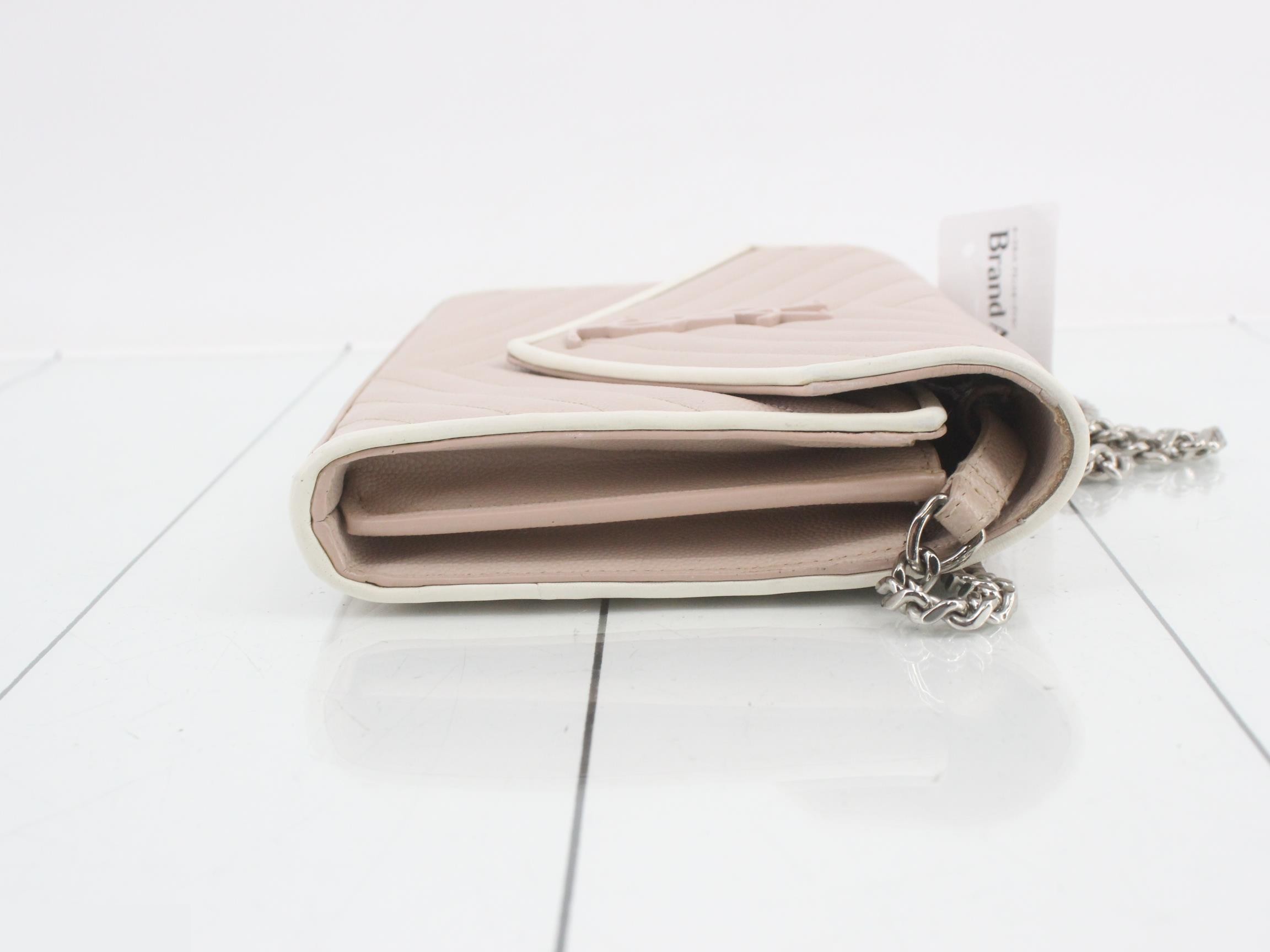 Leather V-Stitch Chain Shoulder Bag — view 3