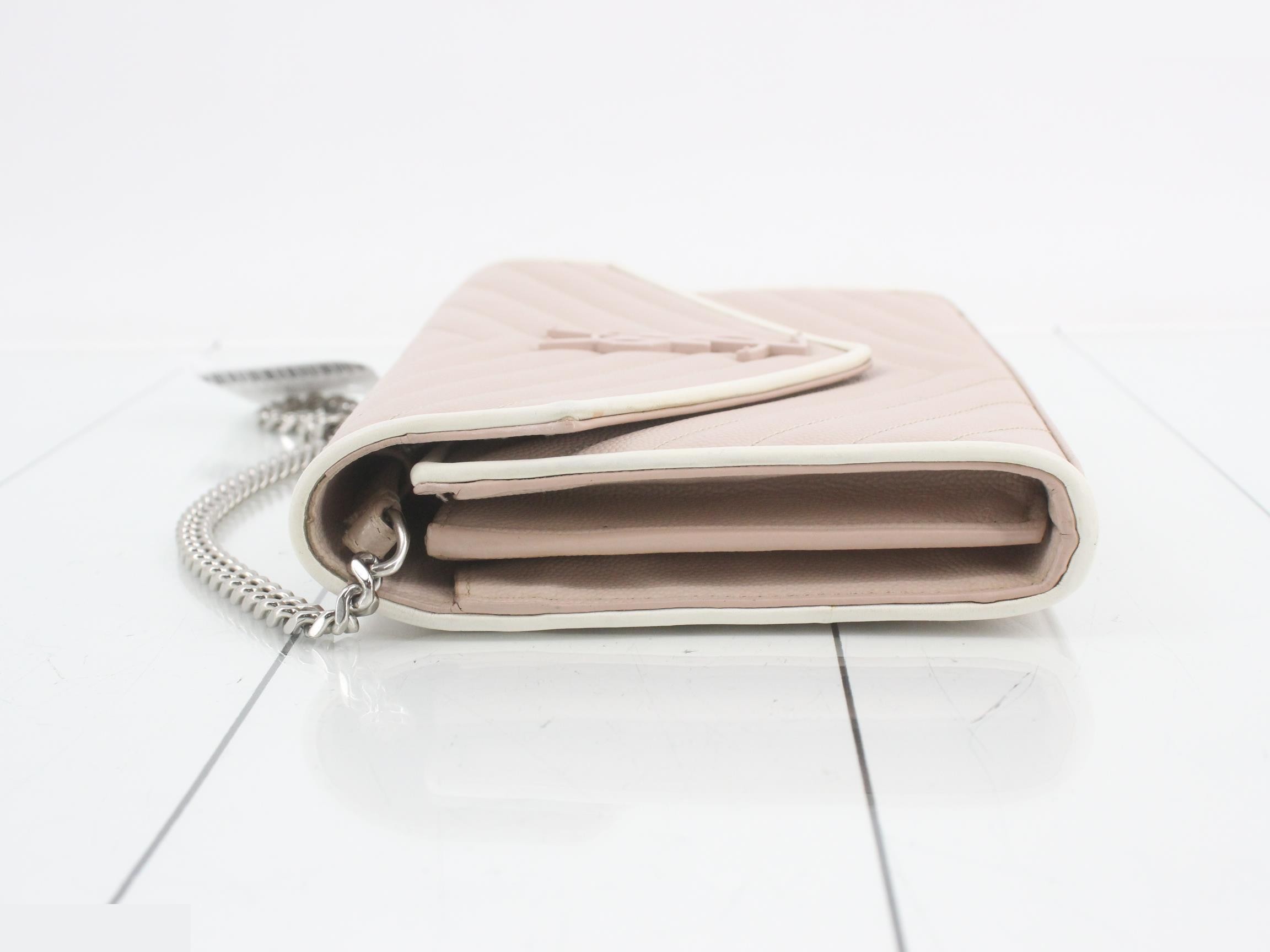 Leather V-Stitch Chain Shoulder Bag — view 4