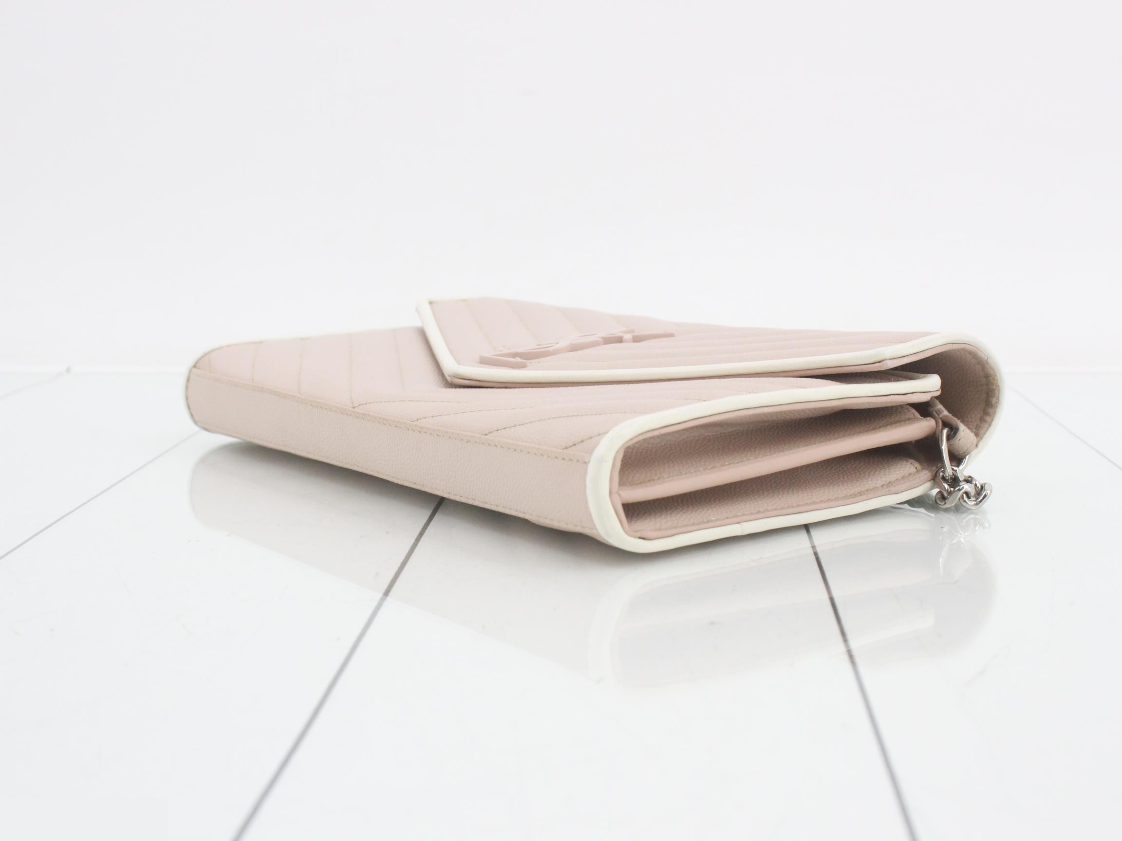 Leather V-Stitch Chain Shoulder Bag — view 6
