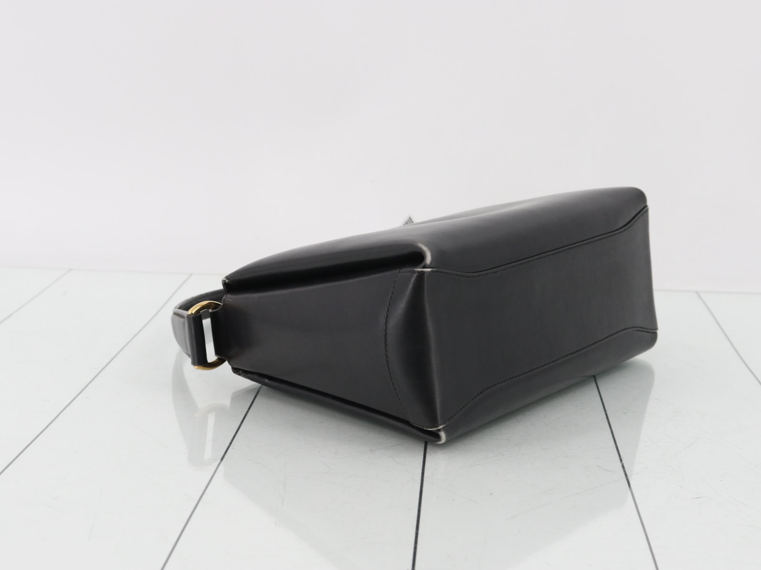 Turnlock Leather One-Shoulder Bag — view 5