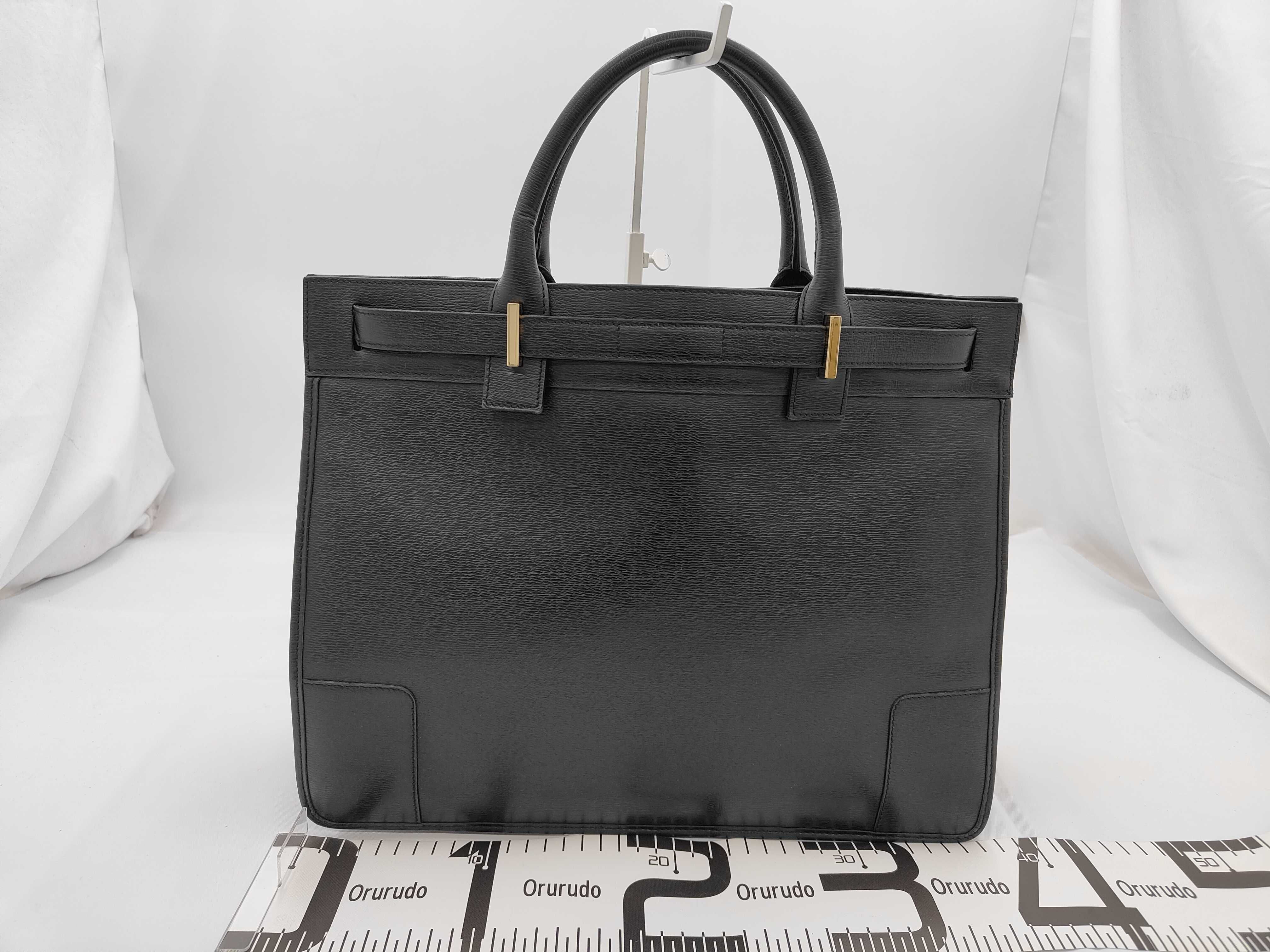 Leather Black Business Bag Tote Bag — view 2