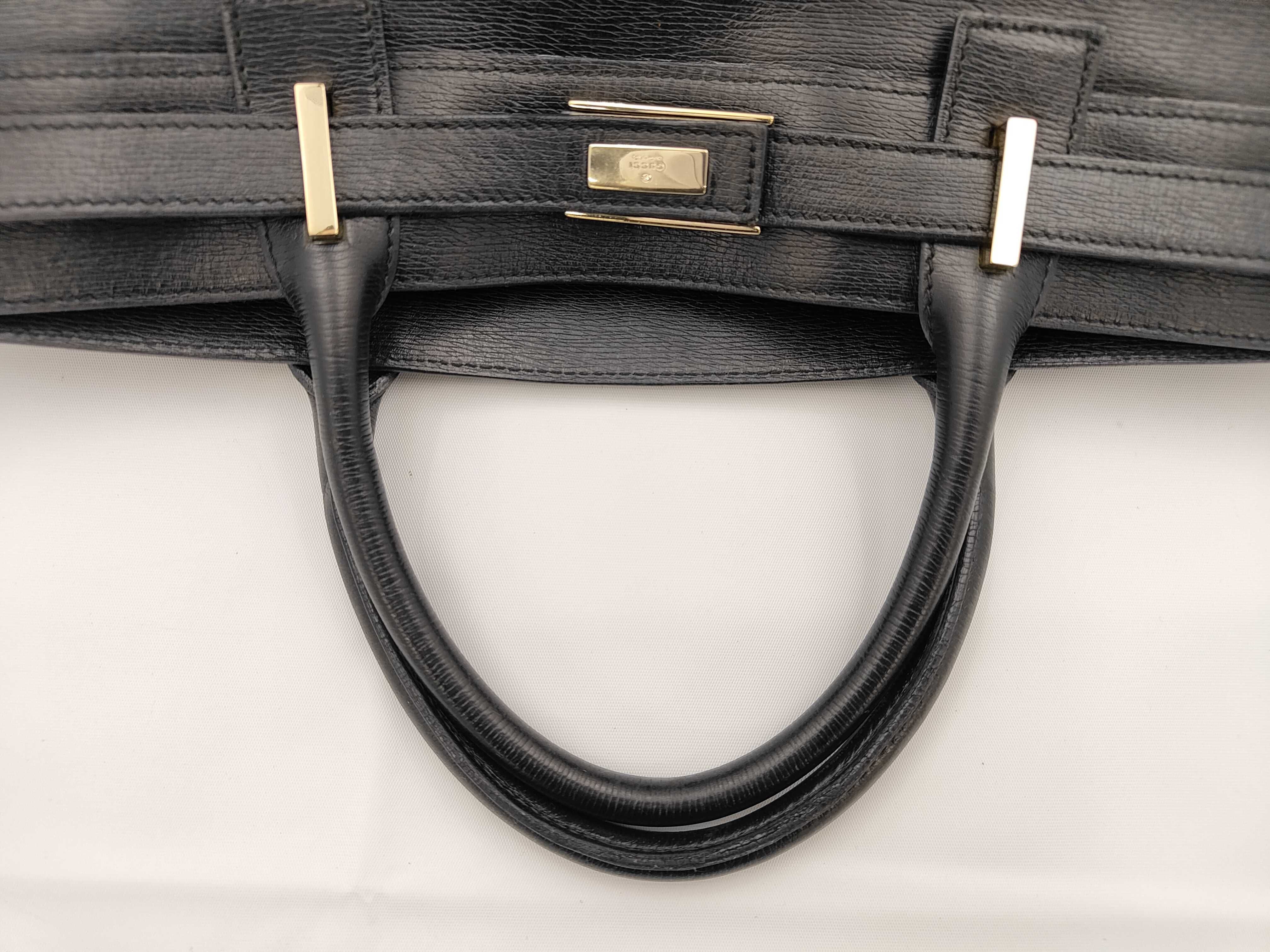 Leather Black Business Bag Tote Bag — view 3