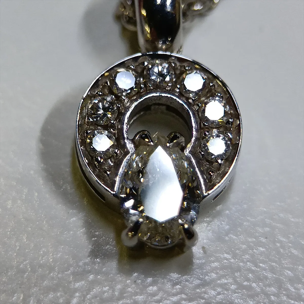 diamond necklace 750(WG) 9.9g diamond small piece — view 9