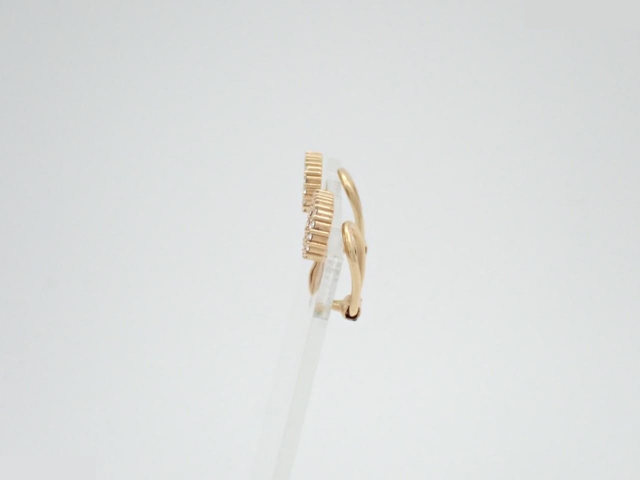 rhinestone earrings, gold color — view 3