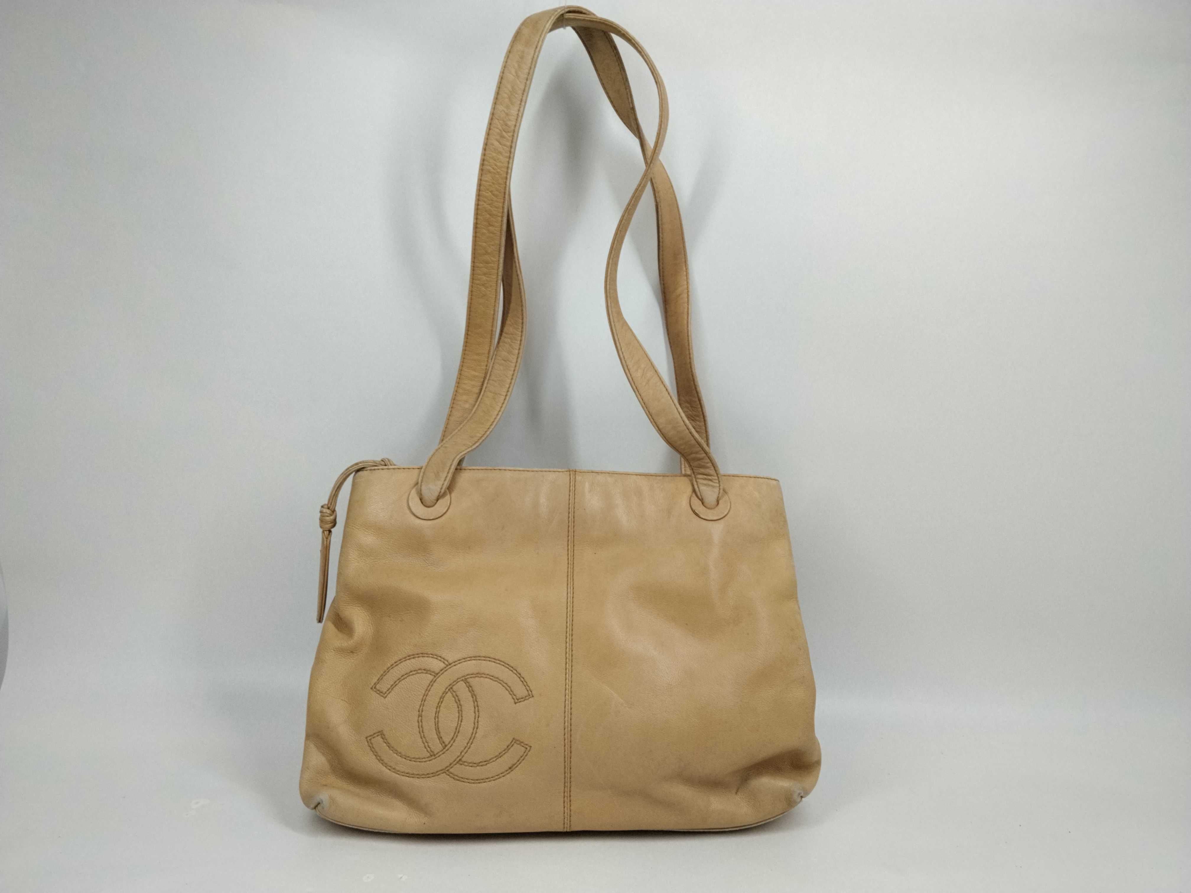 Calfskin Coco Mark Leather Handbag