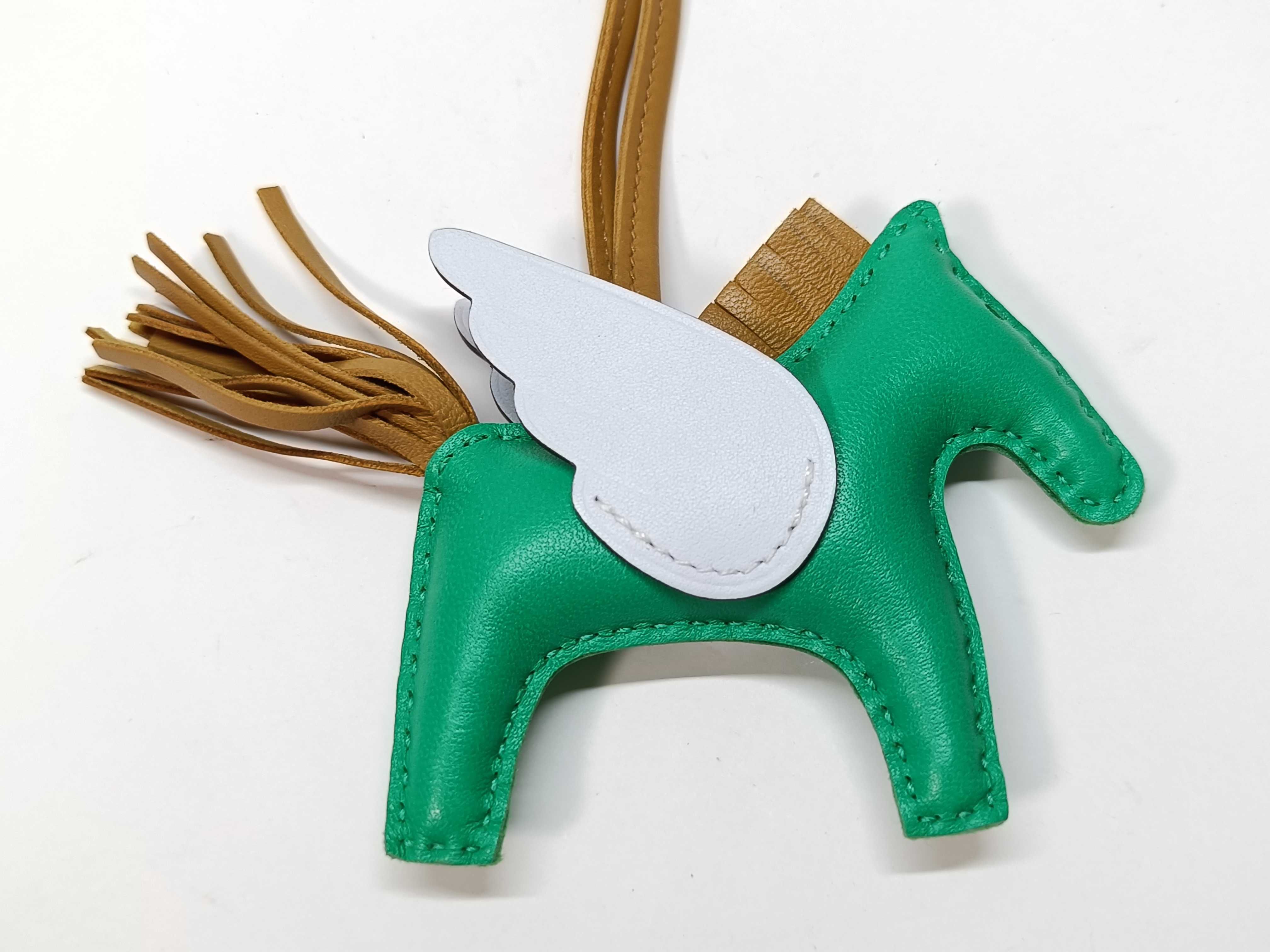 Rodeo Charm Pegasus Charm Green and White (with box) Key Case/Keychain — view 2