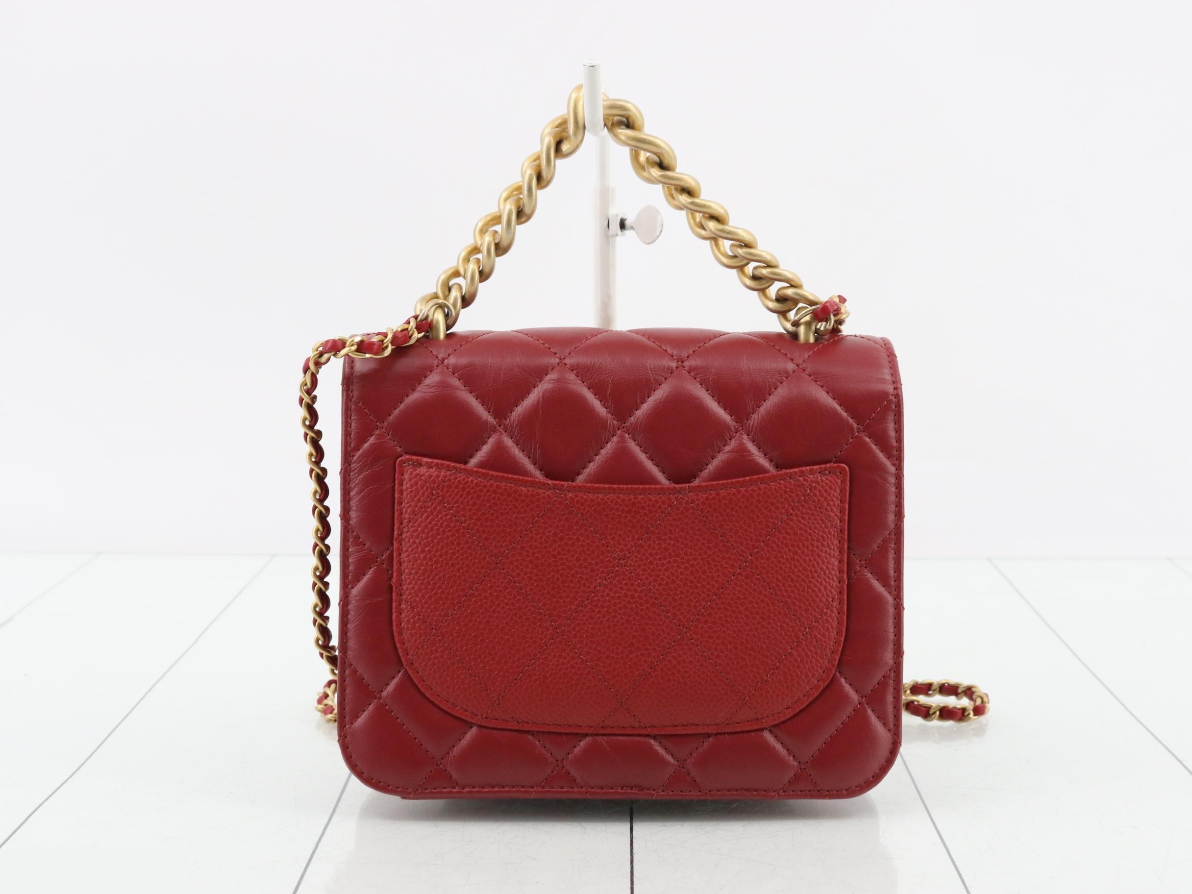 Leather/Caviar Skin Turn-Lock 2-Way Handbag — view 2