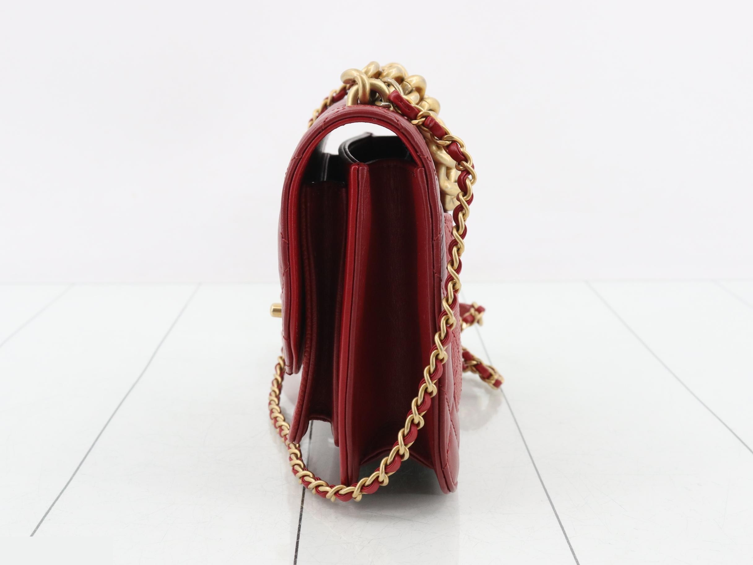 Leather/Caviar Skin Turn-Lock 2-Way Handbag — view 3