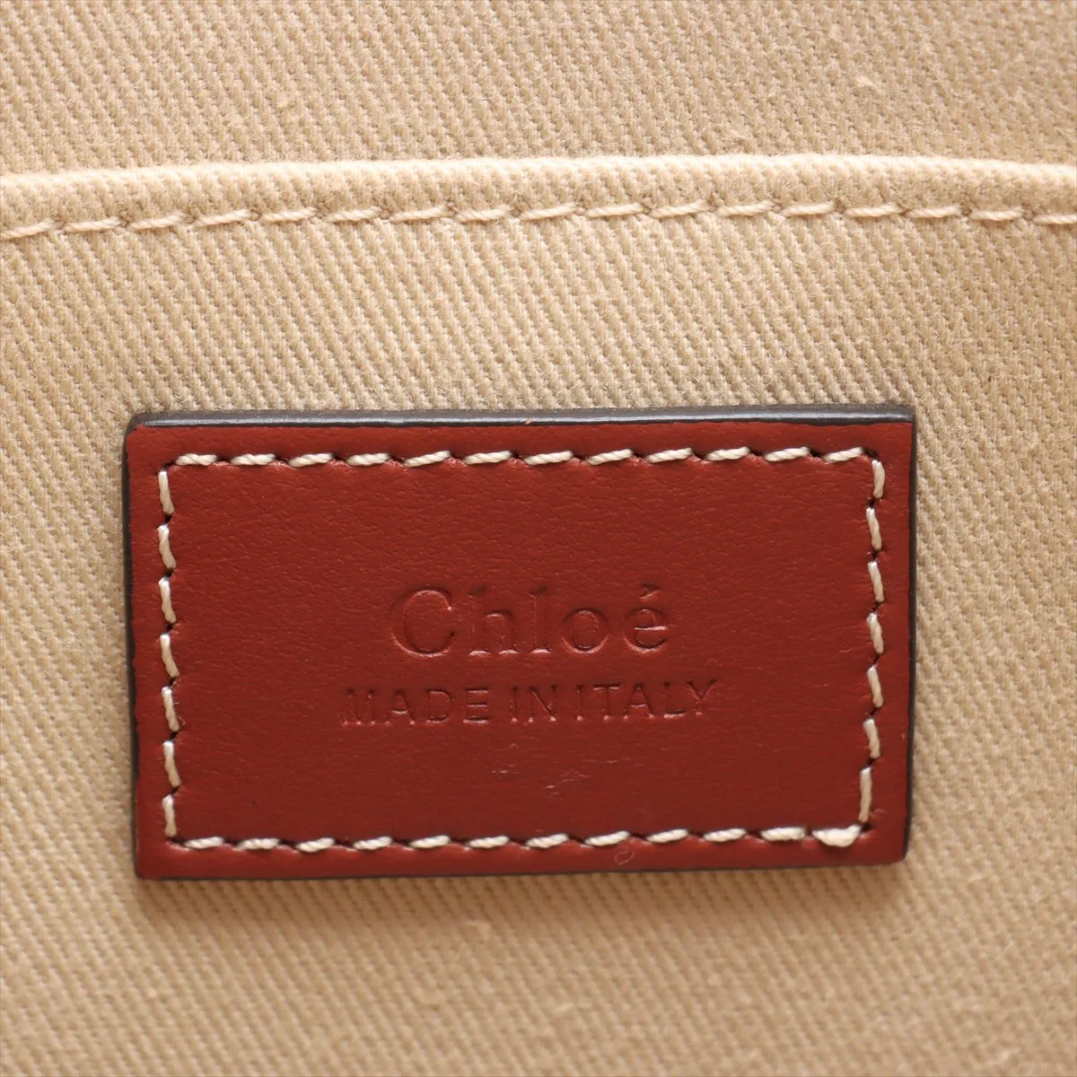 Woody Medium Canvas x Leather Tote Bag, Beige — view 9