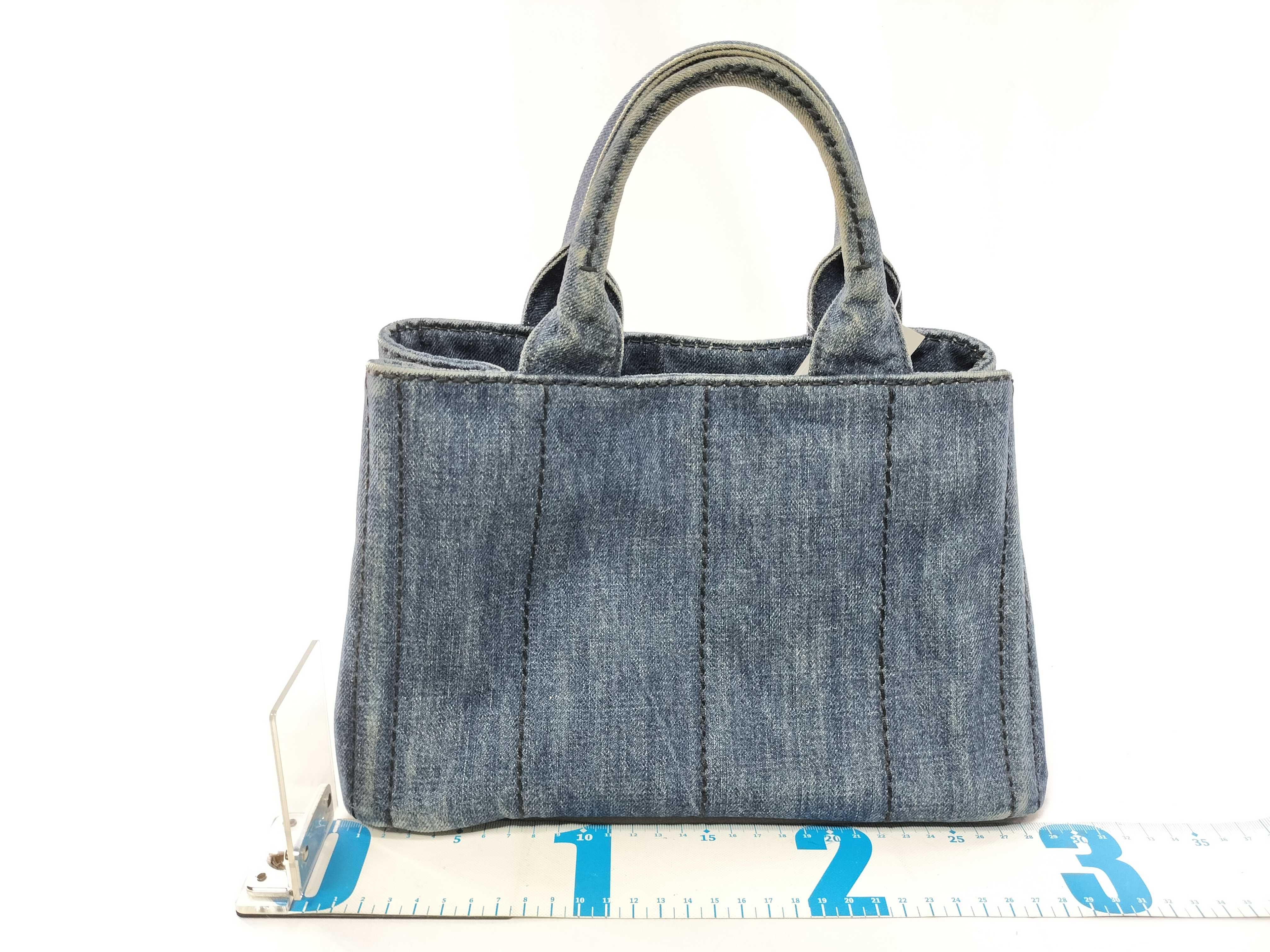 denim hand tote bag — view 2