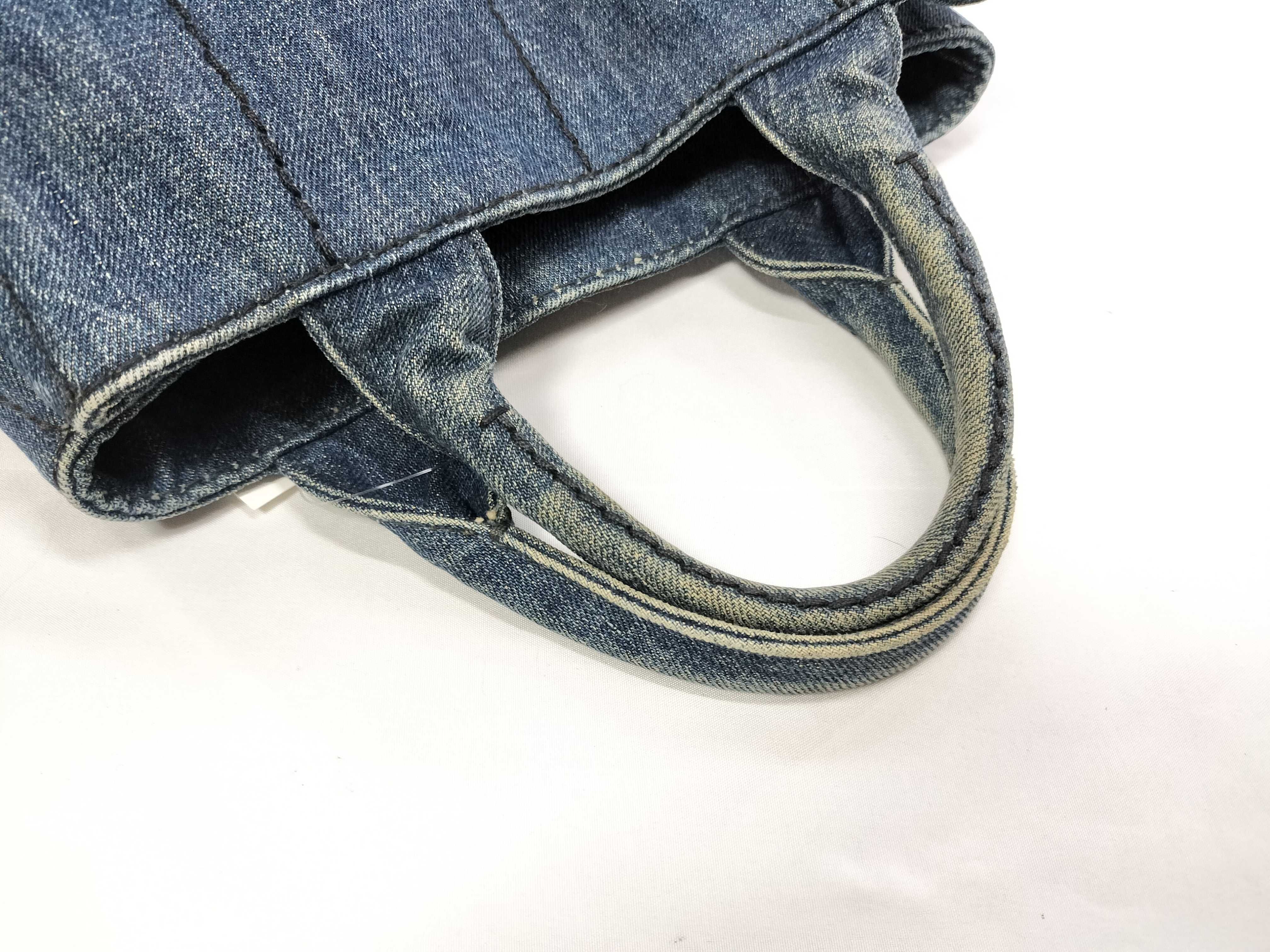 denim hand tote bag — view 3