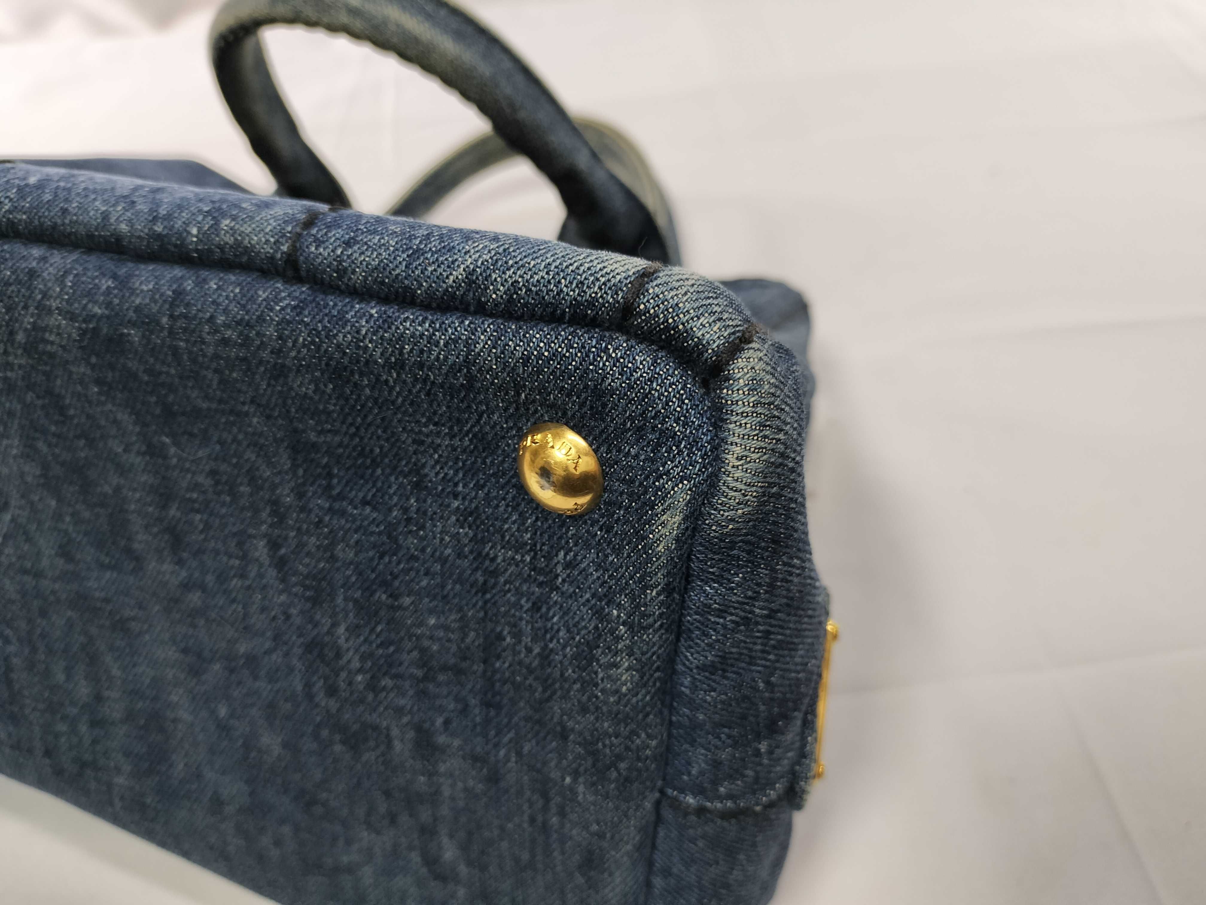 denim hand tote bag — view 7