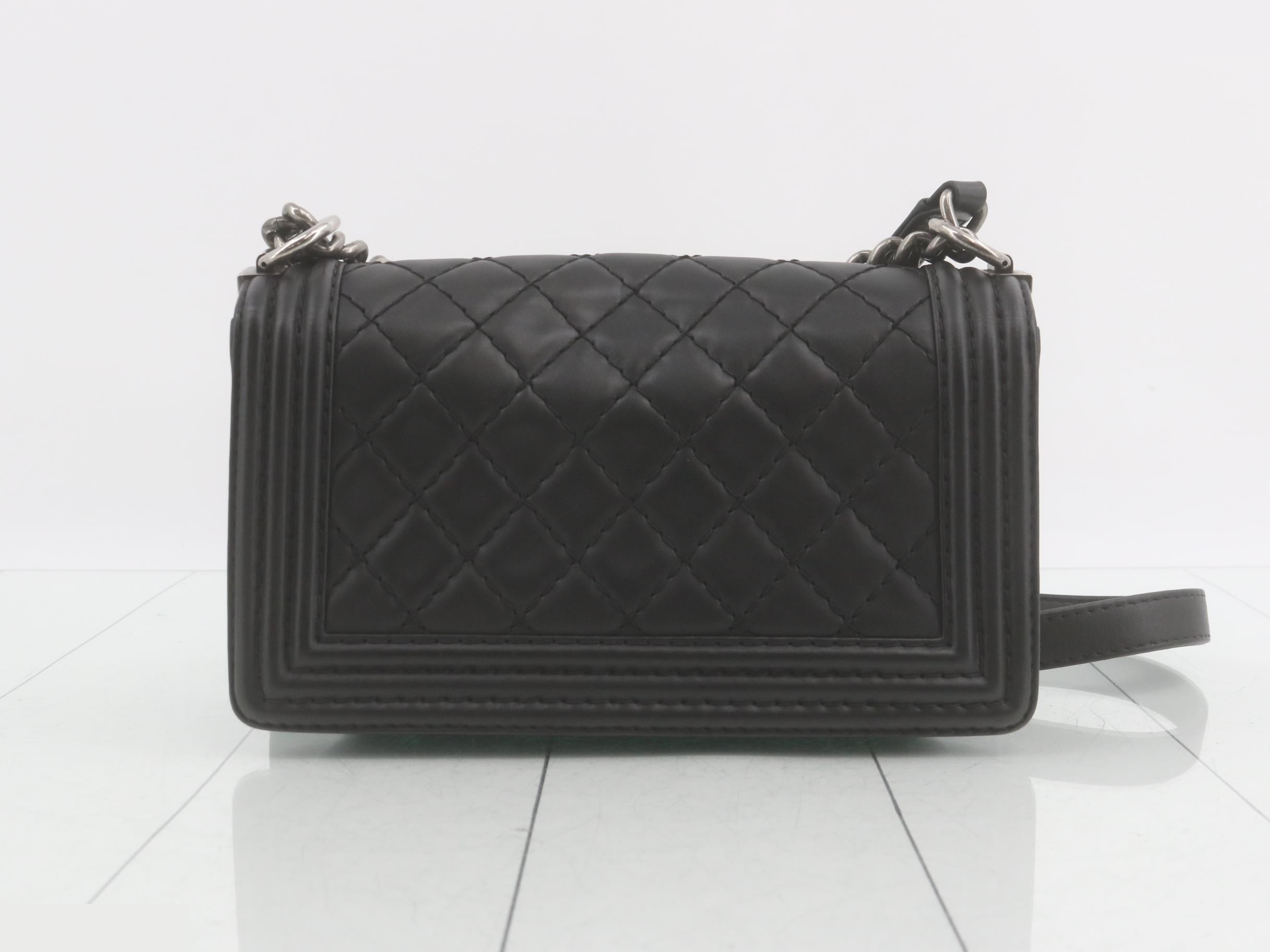 Boy Chanel Leather Chain Shoulder Bag — view 2