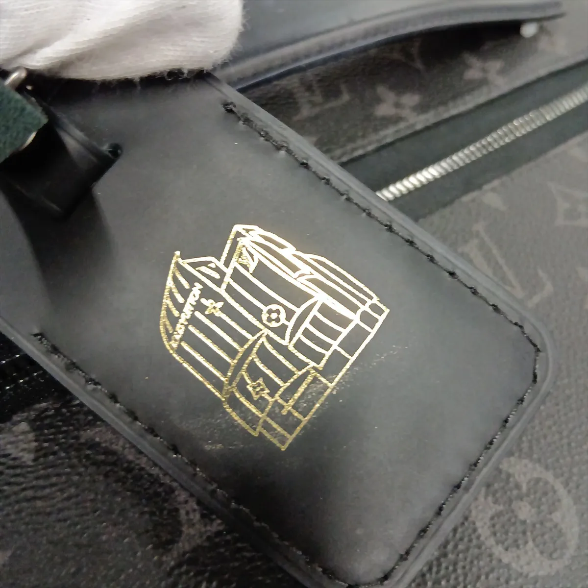 [Individually packaged] Louis Vuitton Monogram Eclipse Horizon 55 M23002 Black with initials, RFID responsive, PIN code 901 — view 13