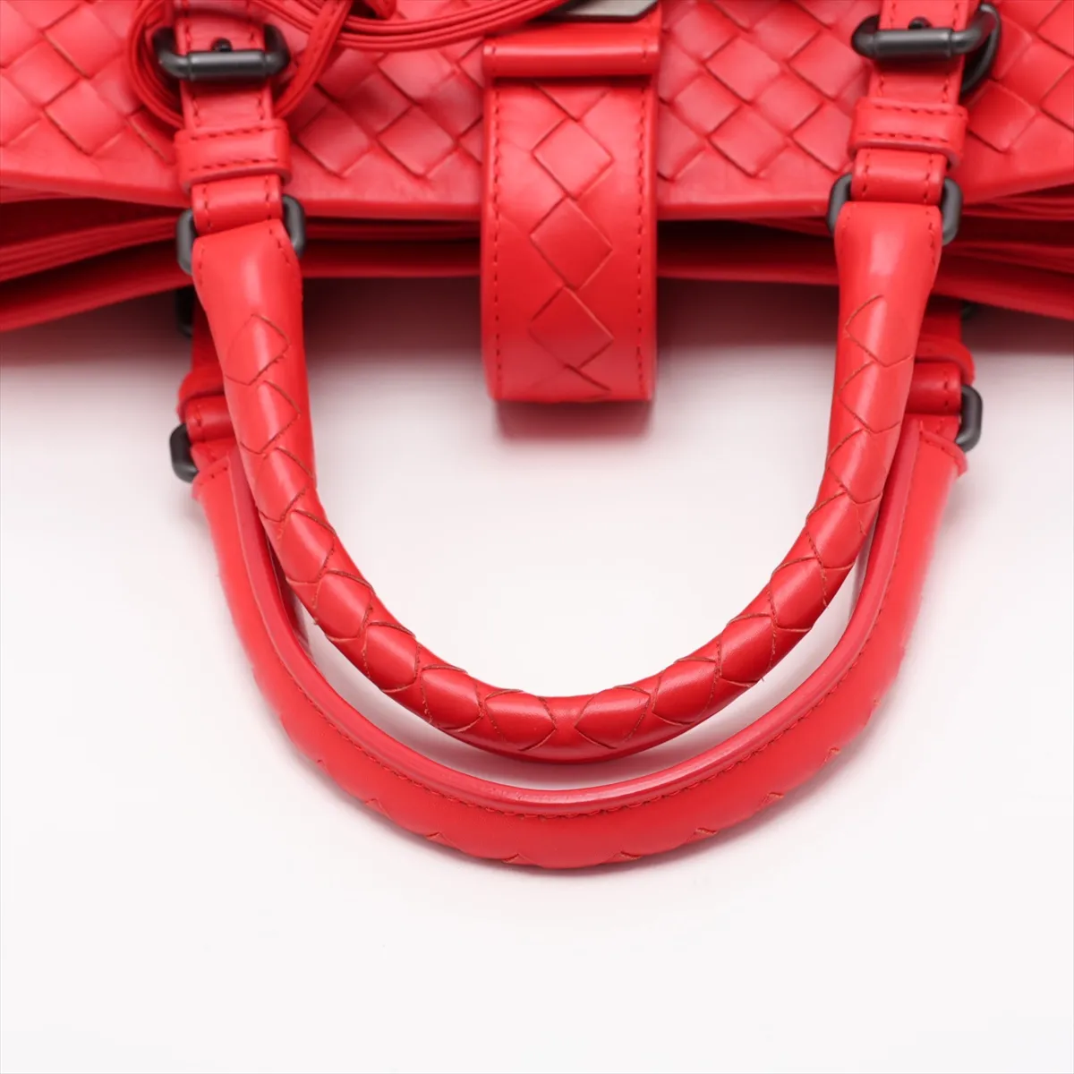 Roma Leather 2-Way Handbag, Red — view 5