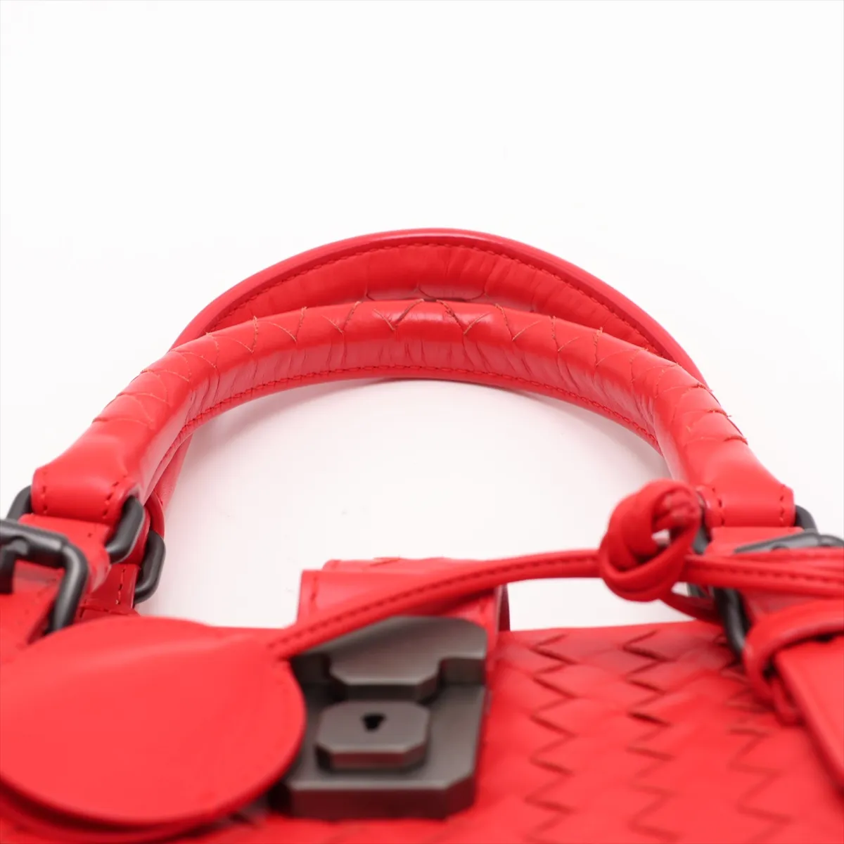 Roma Leather 2-Way Handbag, Red — view 6