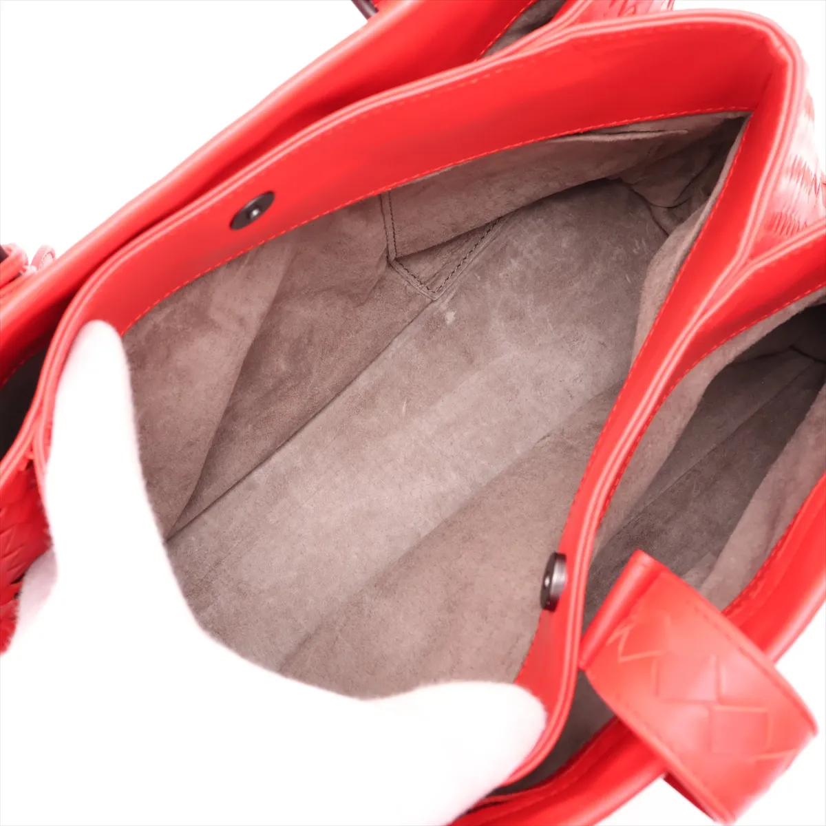 Roma Leather 2-Way Handbag, Red — view 9