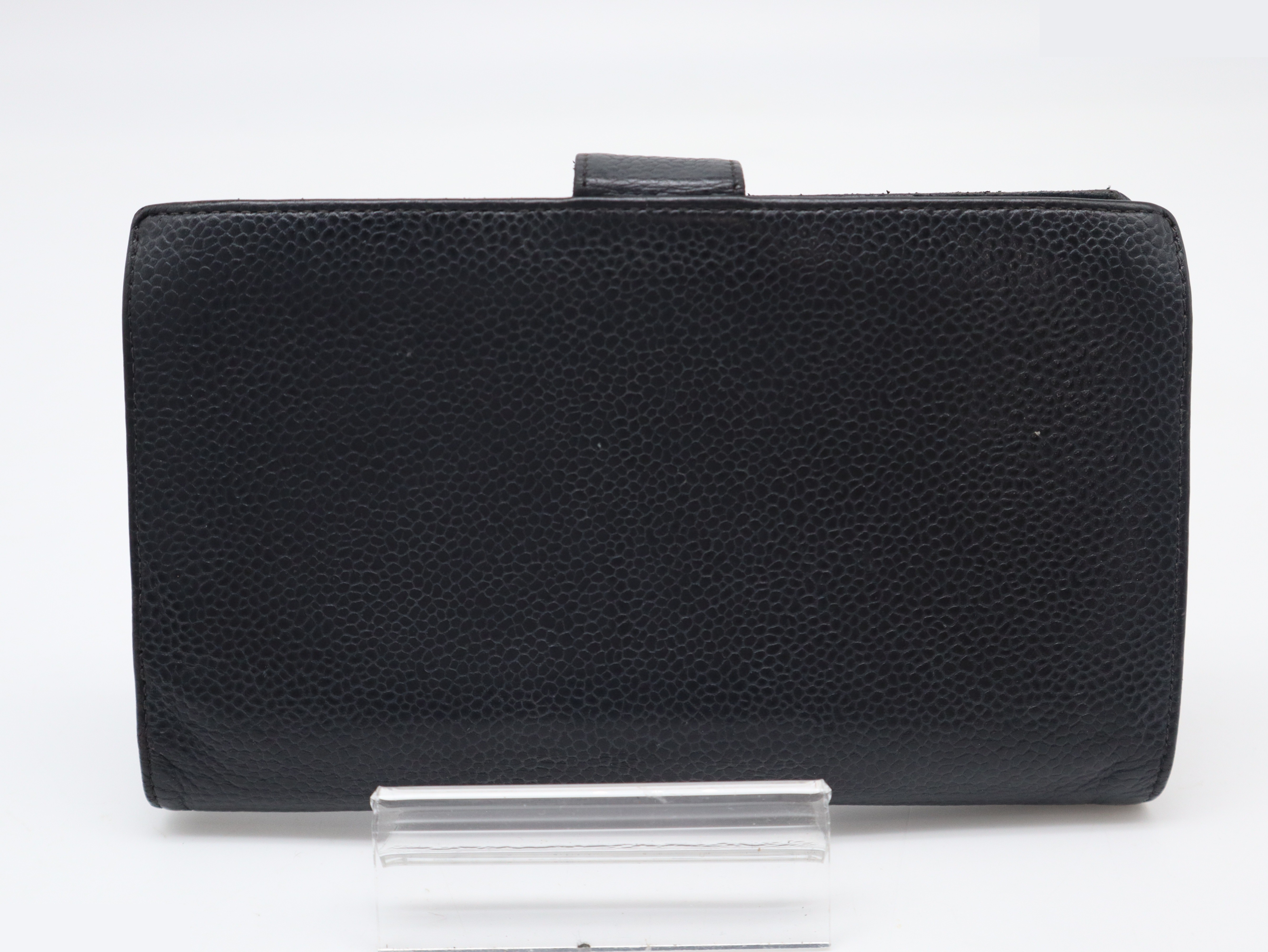 Caviar leather bi-fold wallet with Coco Mark, black — view 2