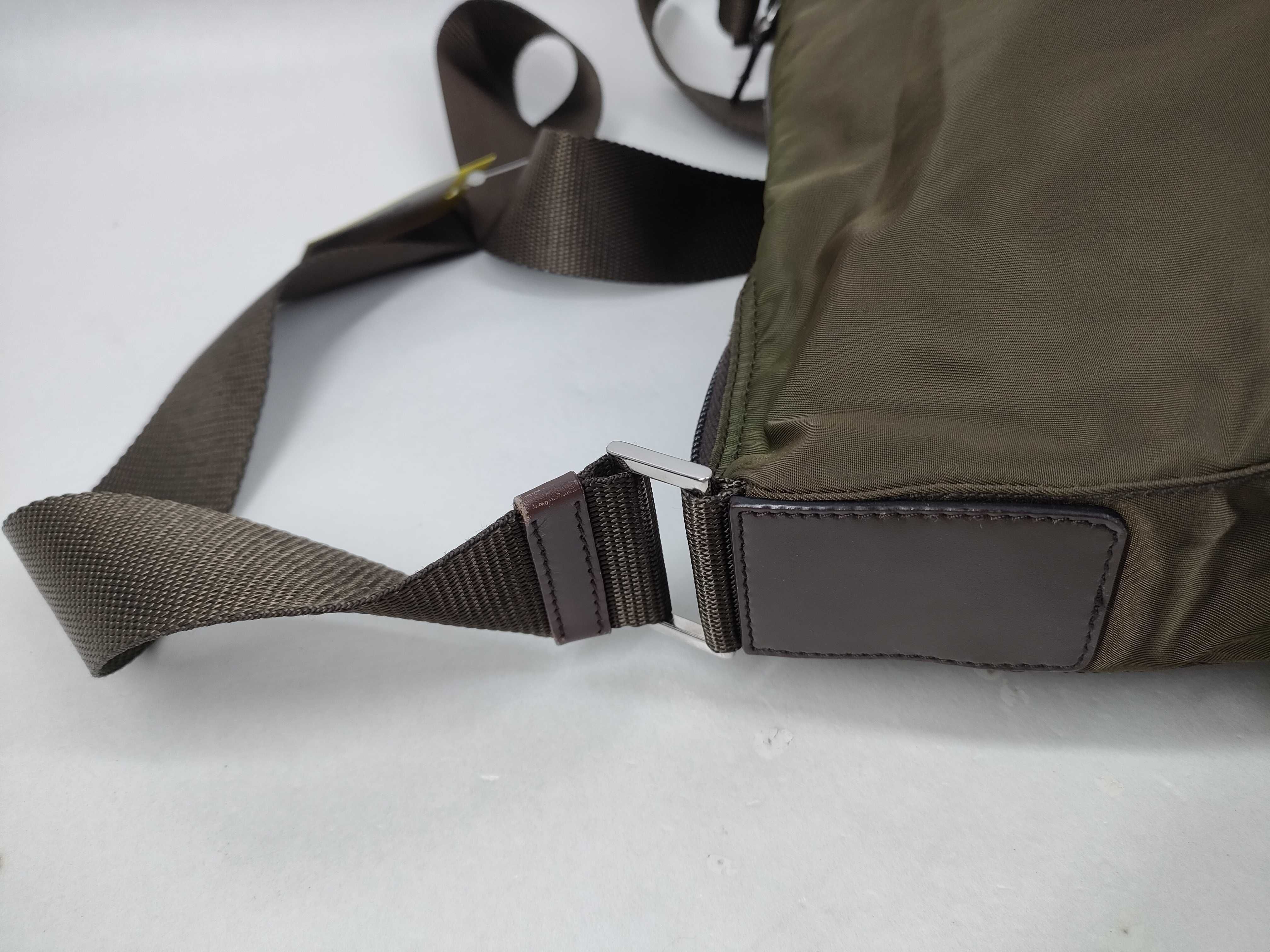 Nylon Shoulder Bag, Khaki — view 5