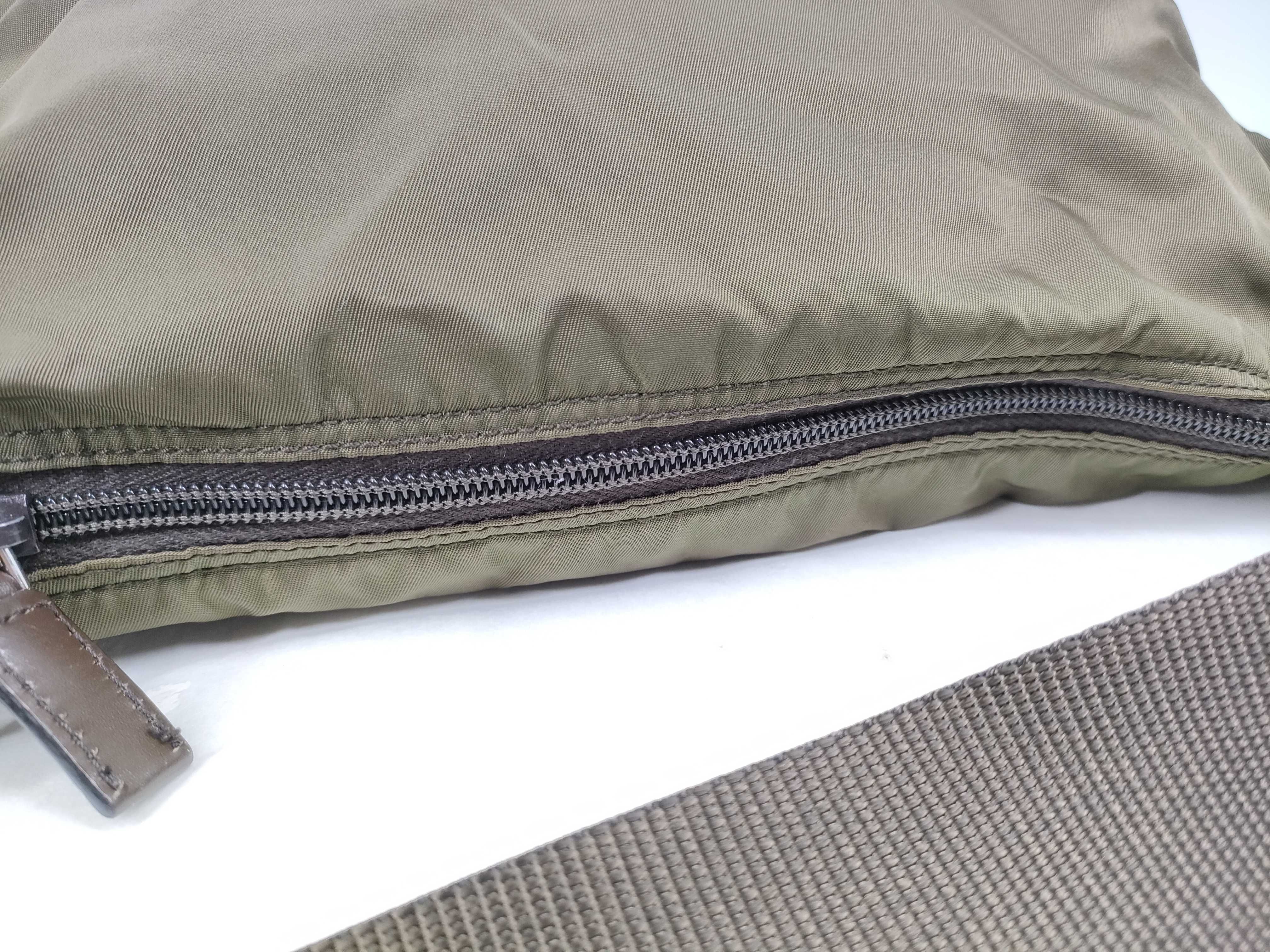 Nylon Shoulder Bag, Khaki — view 8