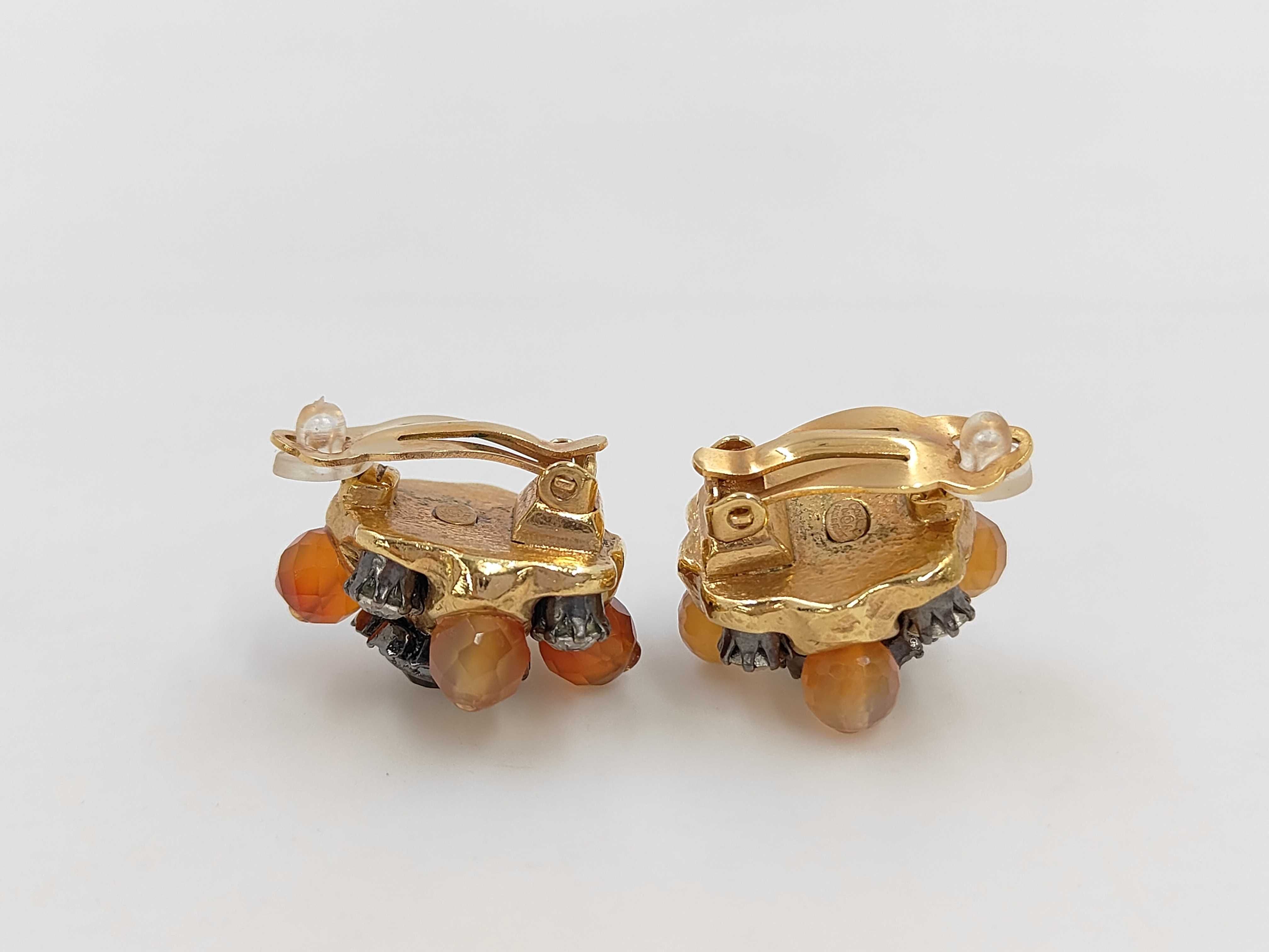 earrings, Coco Mark design, multi-colored gemstone earrings. — view 3