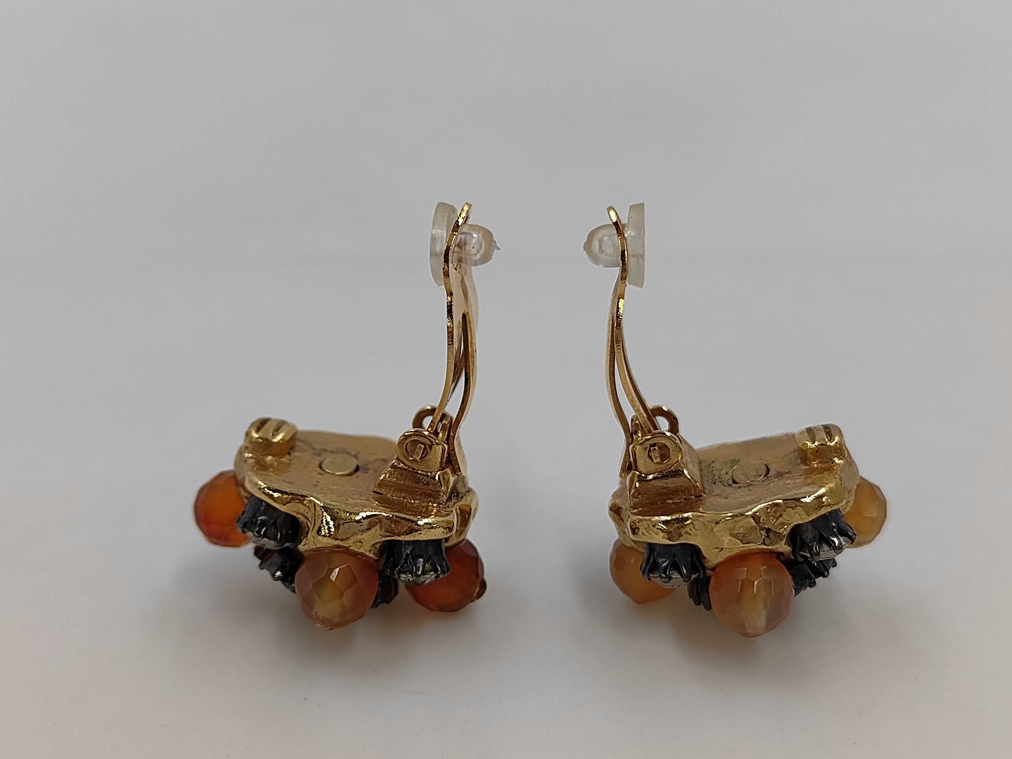 earrings, Coco Mark design, multi-colored gemstone earrings. — view 4