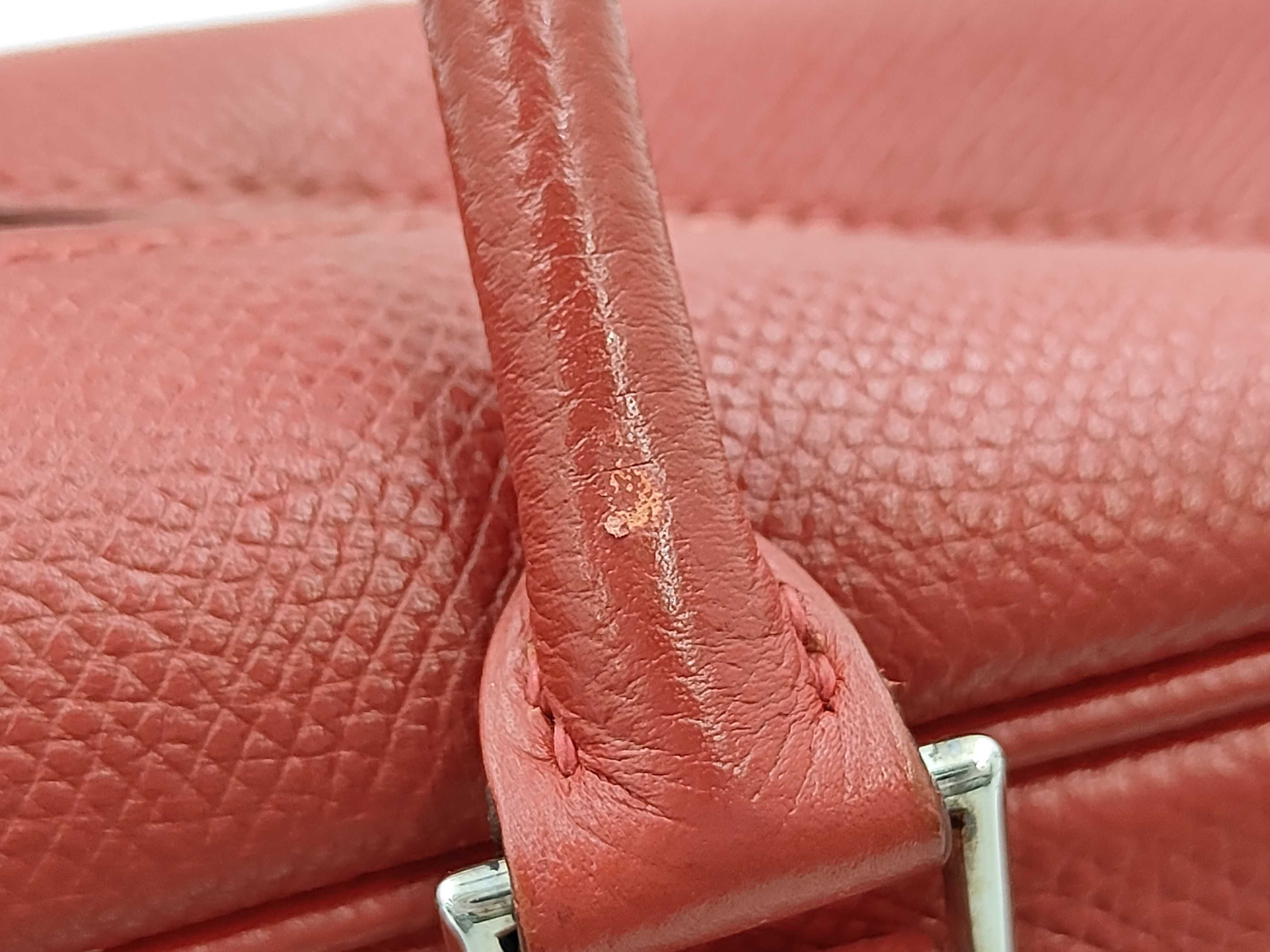Plume 28 Courchevel Rouge Vif Handbag ( G stamp) — view 5