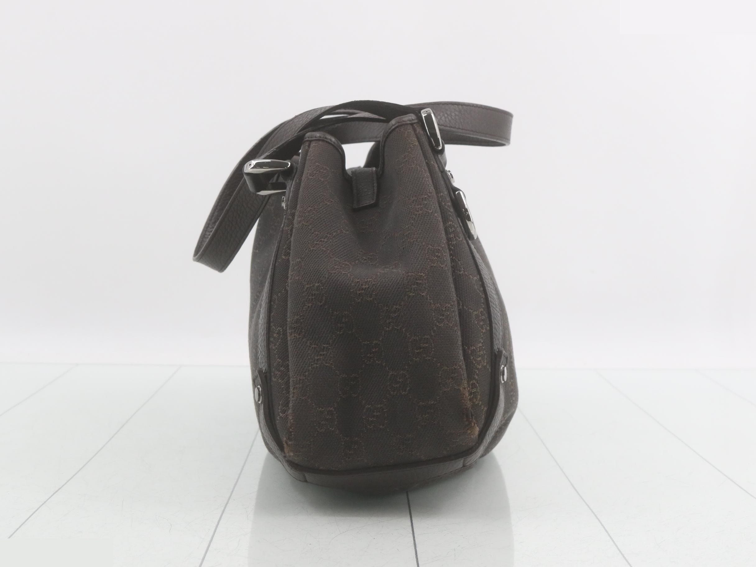 Abbey GG Canvas Leather Semi-Shoulder Bag, Dark Brown — view 3