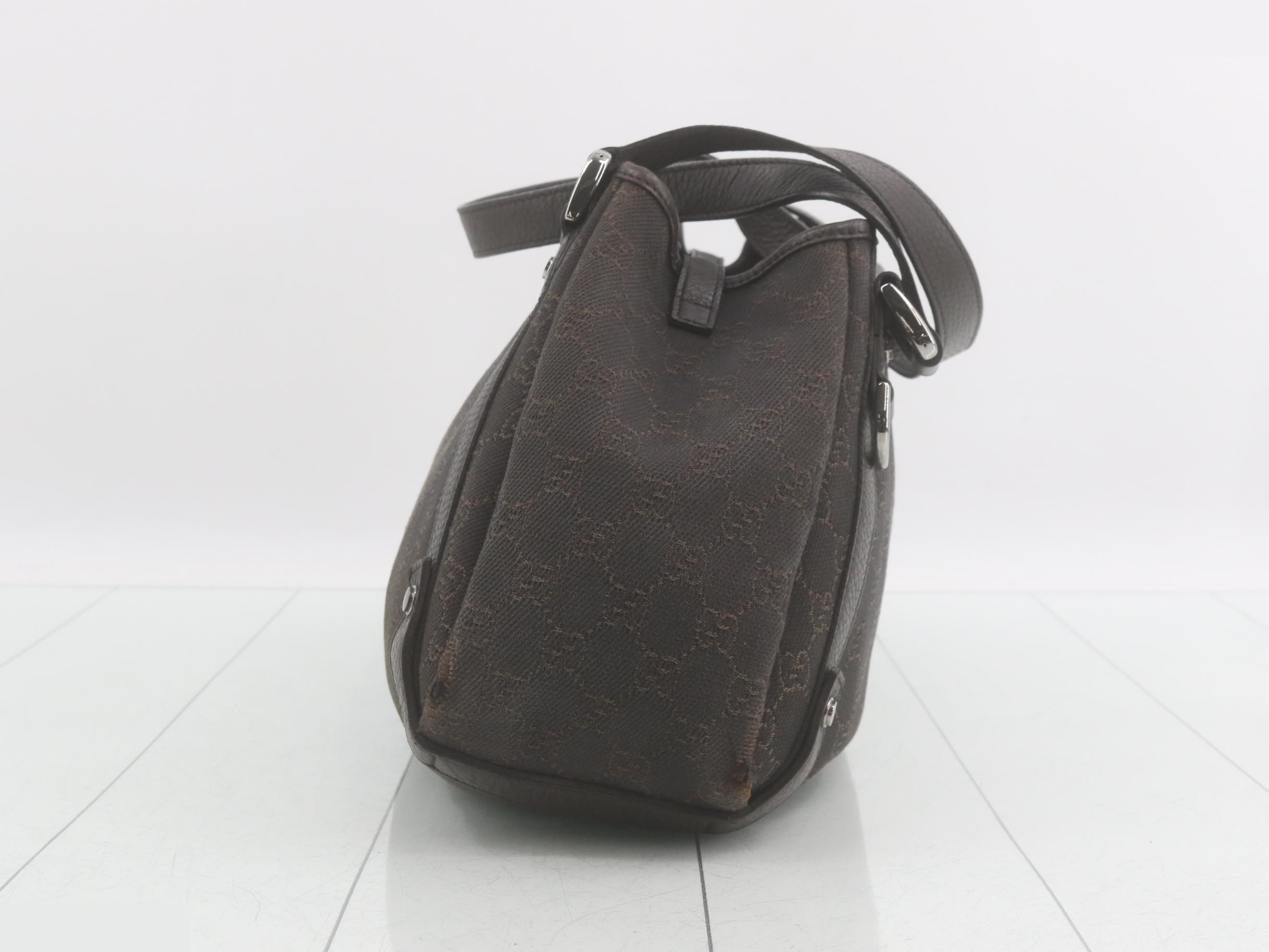 Abbey GG Canvas Leather Semi-Shoulder Bag, Dark Brown — view 4
